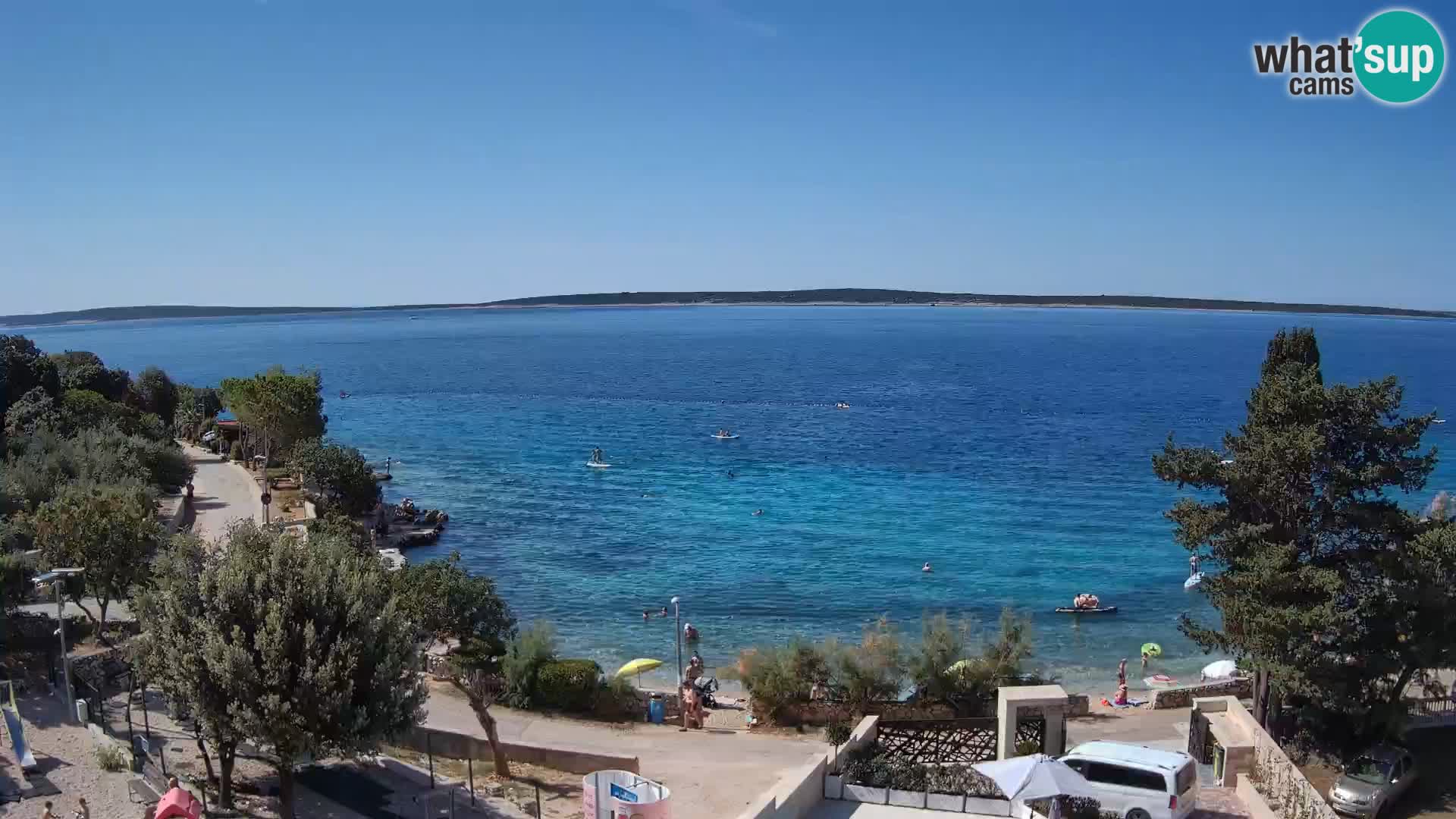Webcam Strand Male Mandre – Liveblick von der Insel Pag