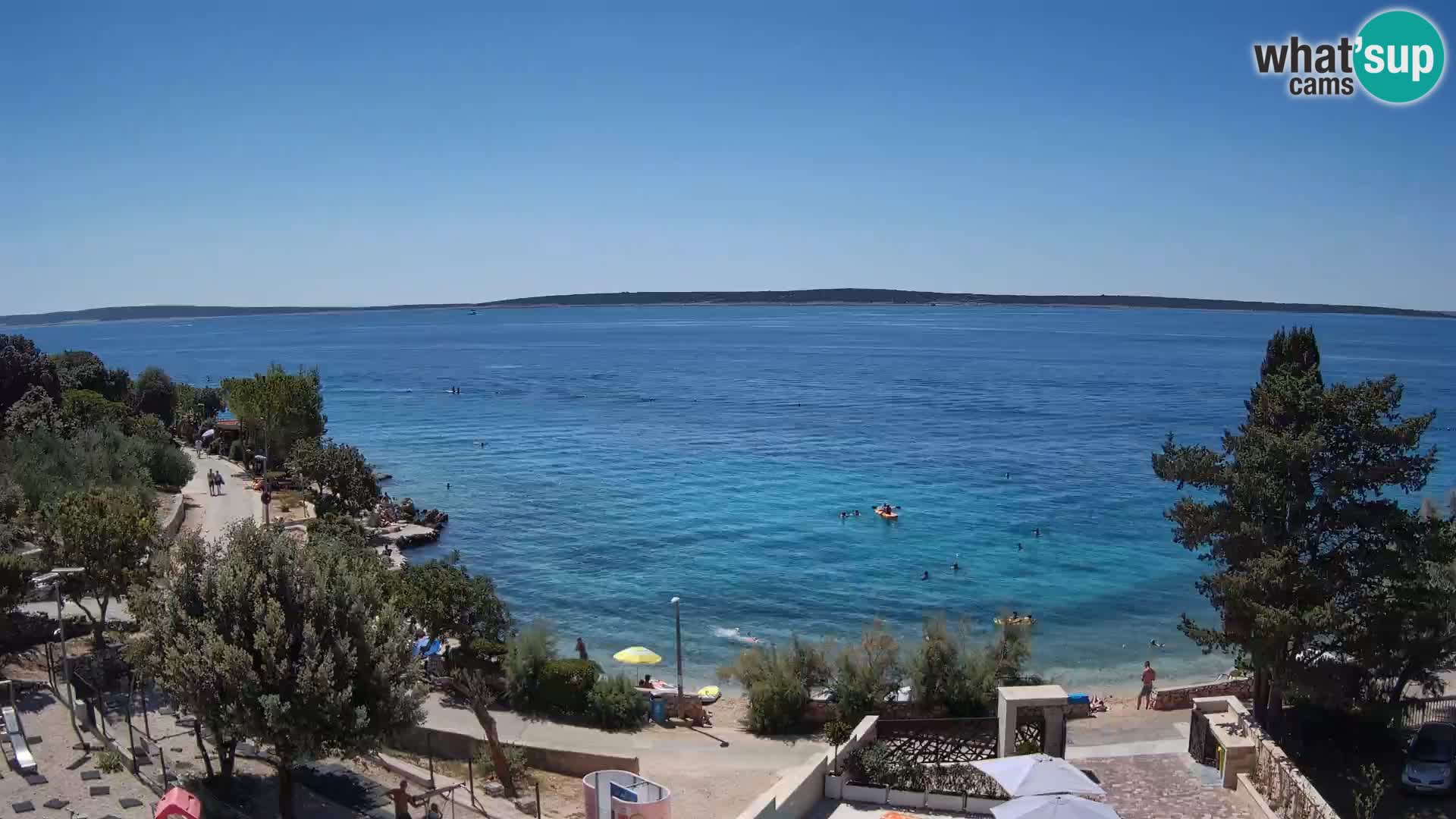 Webcam Plage Male Mandre – Vue en direct depuis l’île de Pag