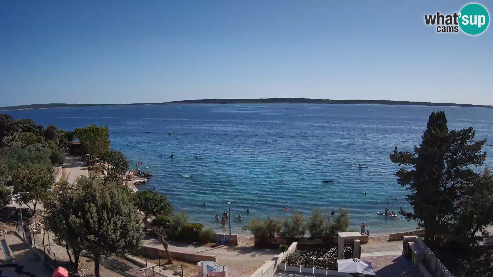 Webcam Plage Male Mandre – Vue en direct depuis l’île de Pag