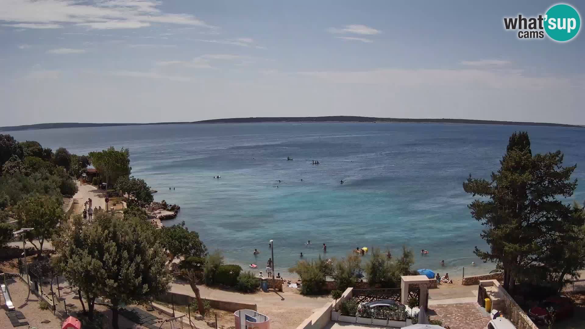 Webcam Plage Male Mandre – Vue en direct depuis l’île de Pag