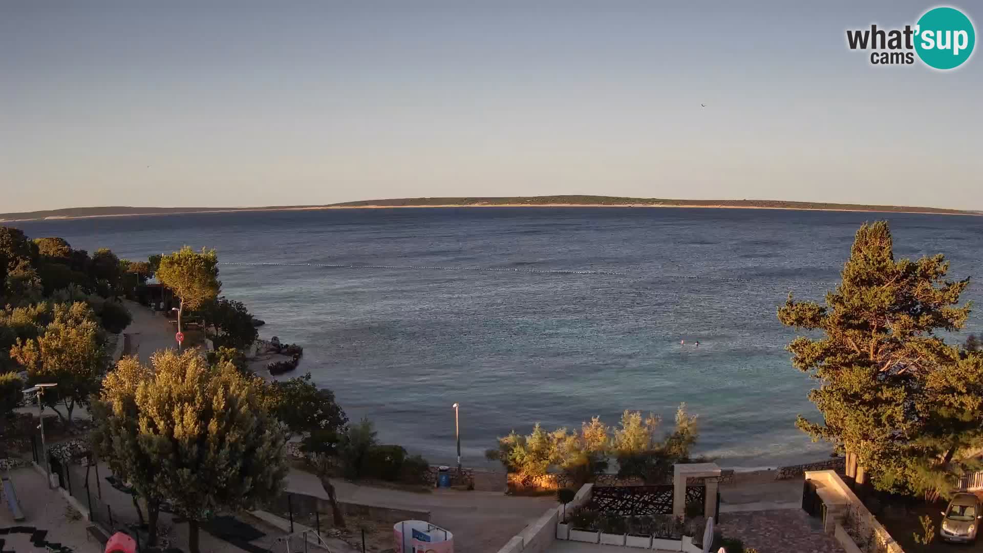 Webcam Plage Male Mandre – Vue en direct depuis l’île de Pag