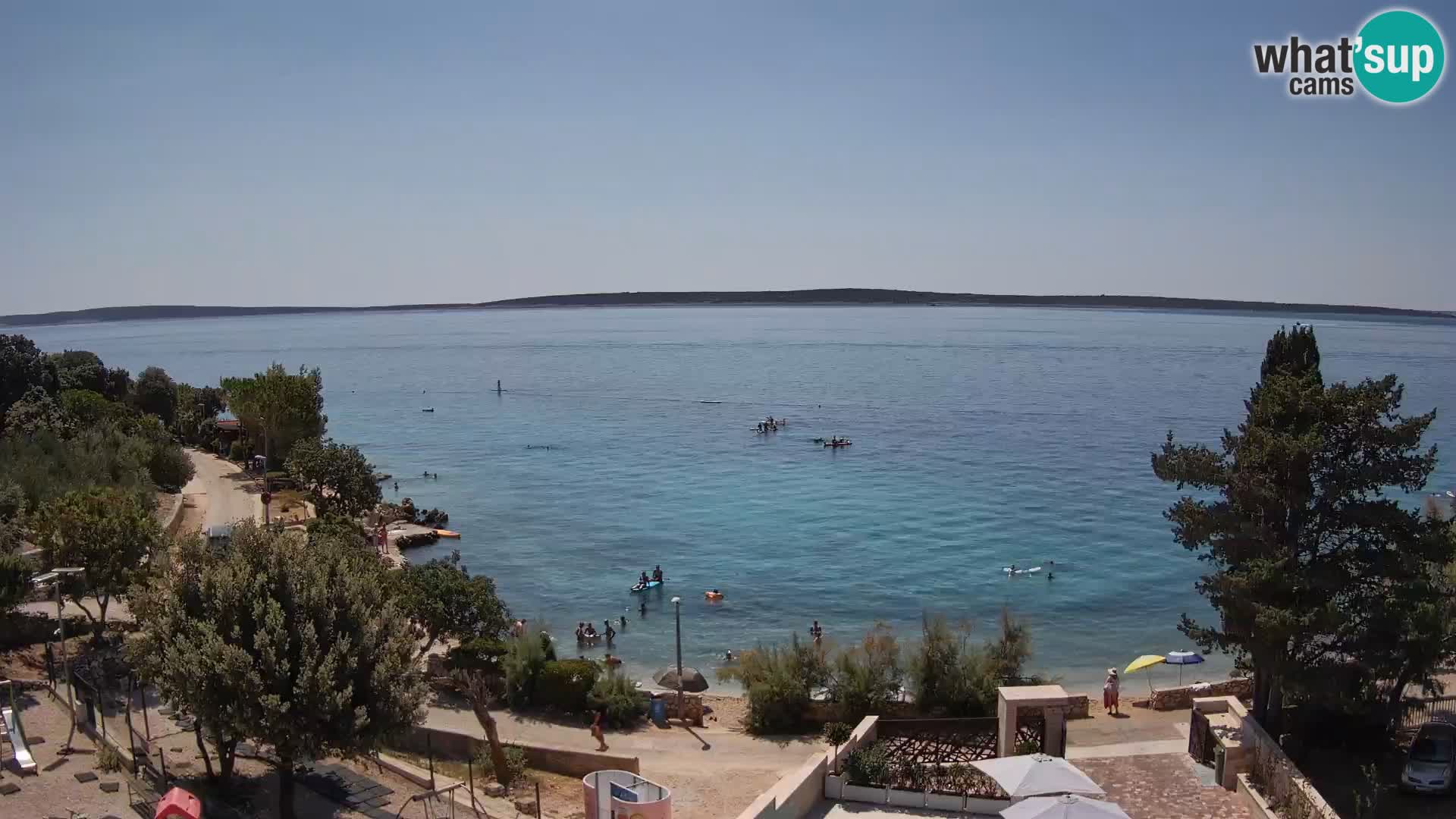 Webcam Plage Male Mandre – Vue en direct depuis l’île de Pag
