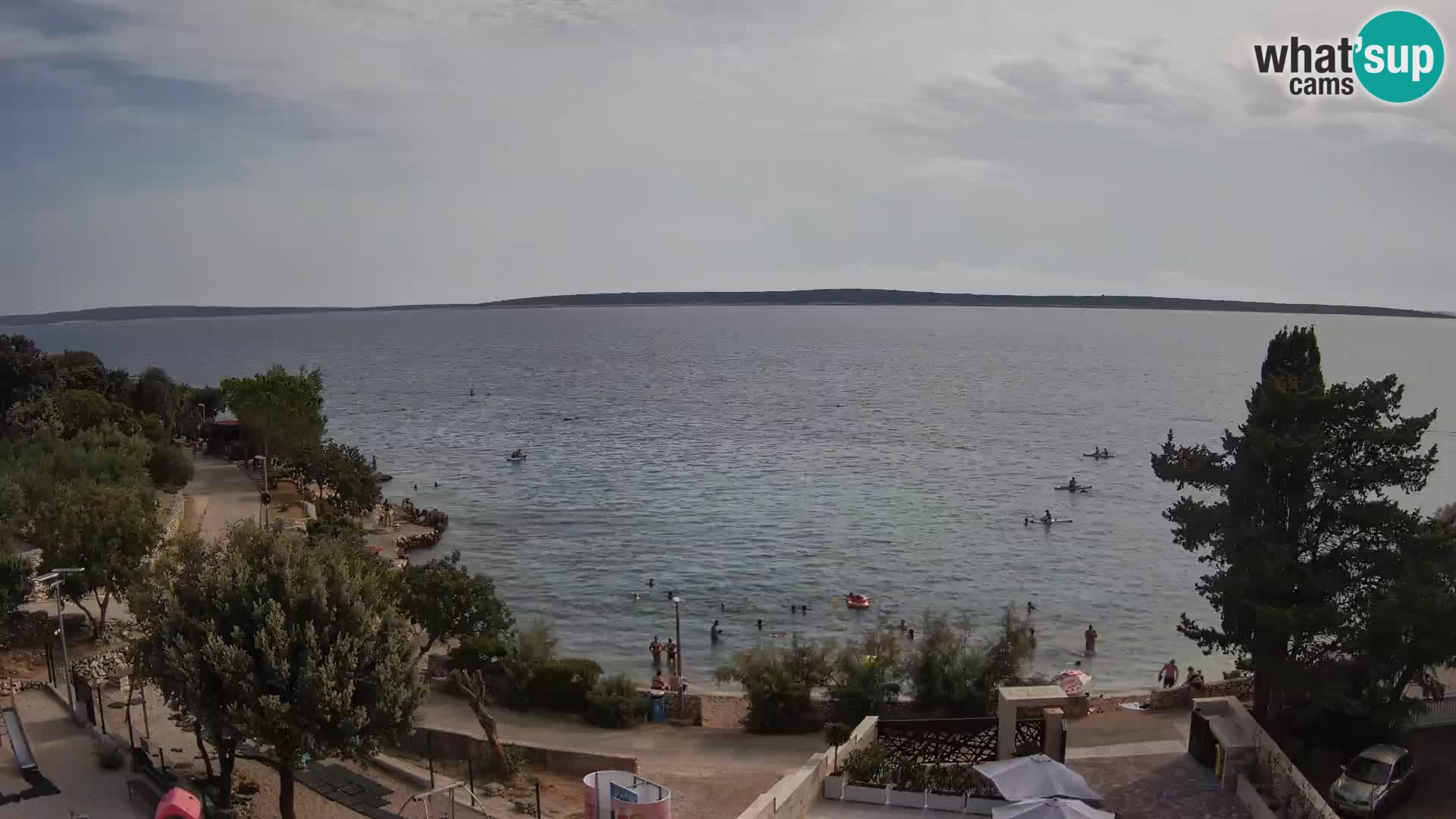 Spletna kamera Plaža Male Mandre – Pogled v živo z otoka Pag