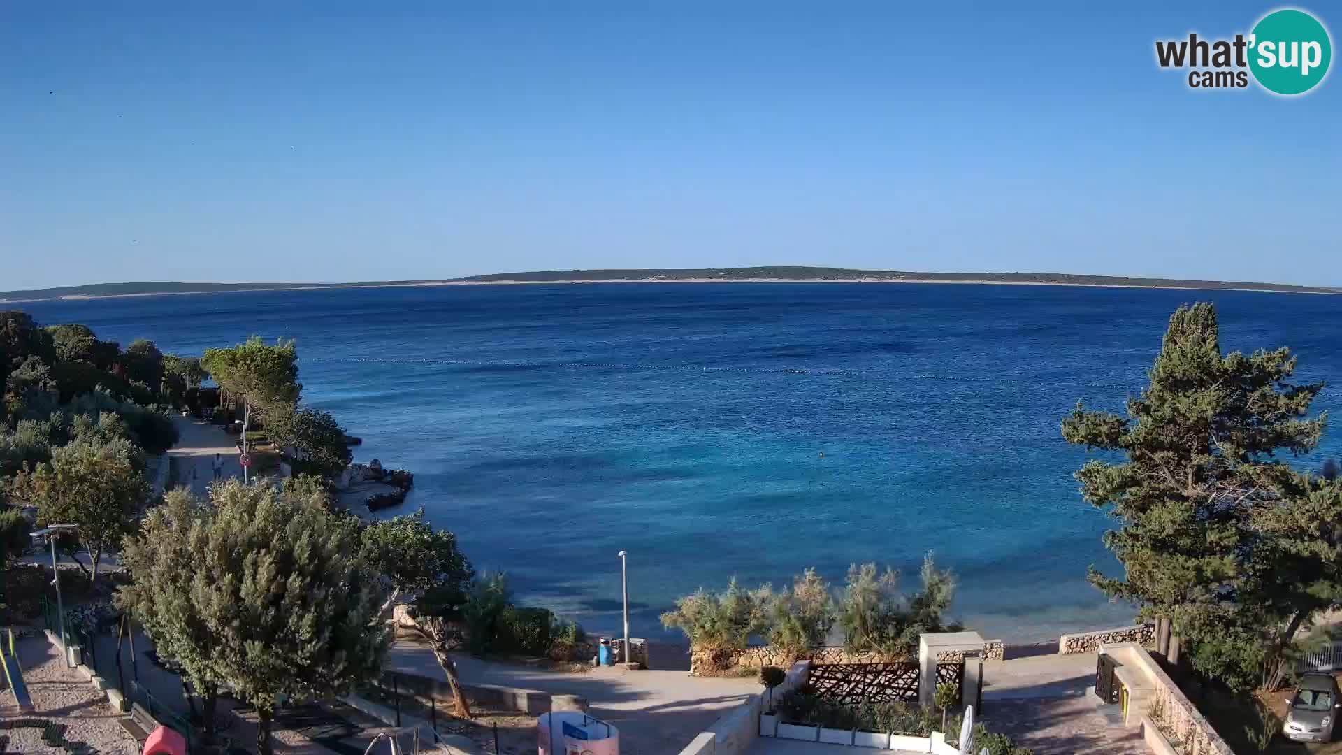 Webcam Plaža Male Mandre – Diretta dalla spiaggia sull’isola di Pag