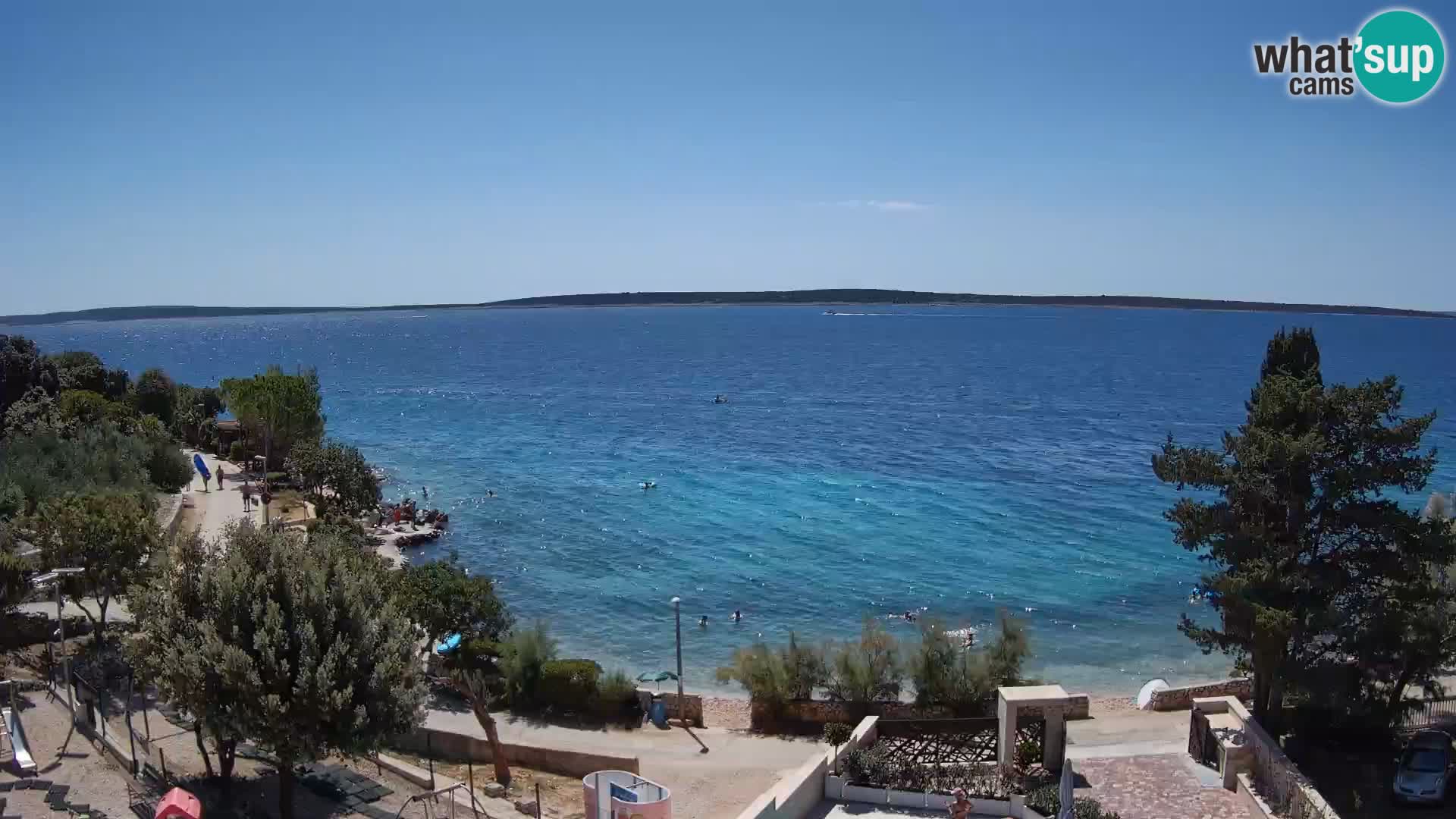 Webcam Strand Male Mandre – Liveblick von der Insel Pag