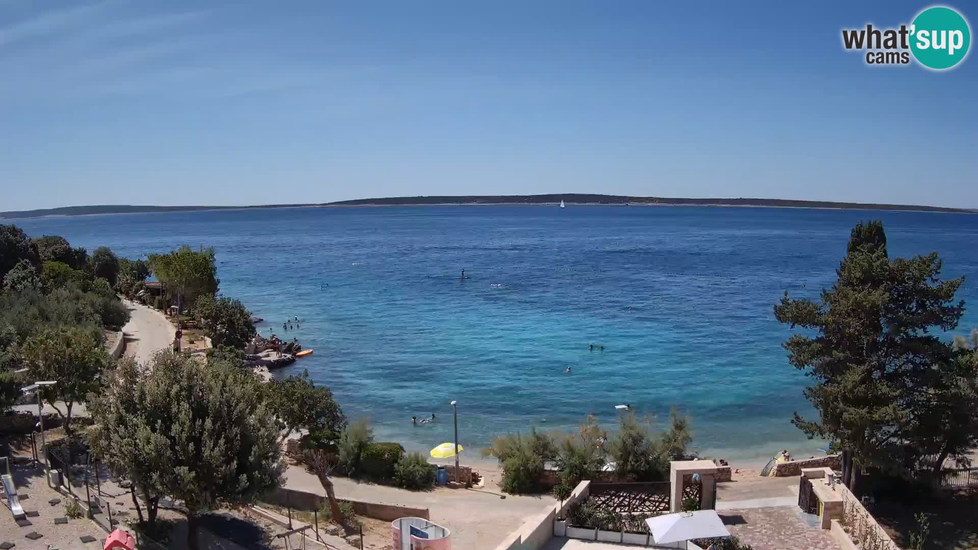 Webcam Strand Male Mandre – Liveblick von der Insel Pag