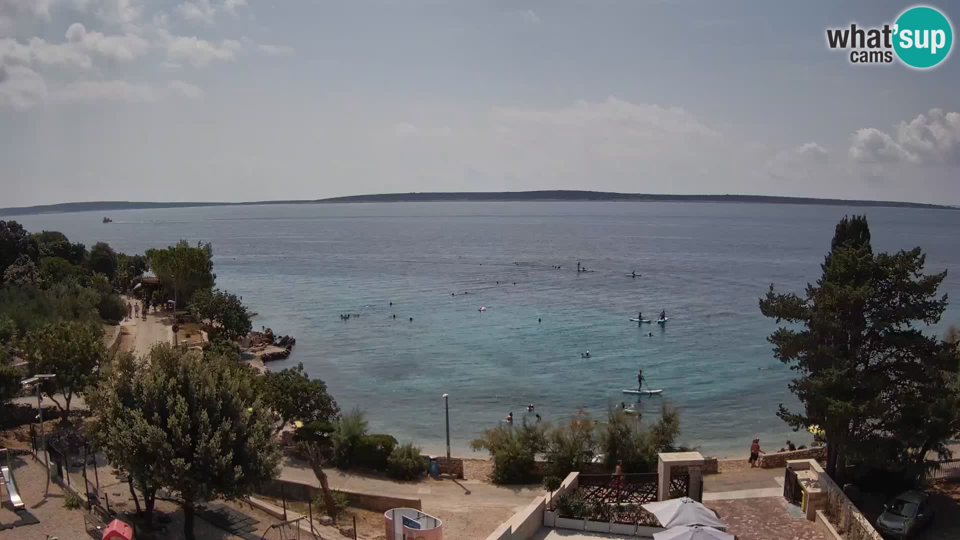 Web kamera Plaža Male Mandre – Pogled uživo s otoka Paga