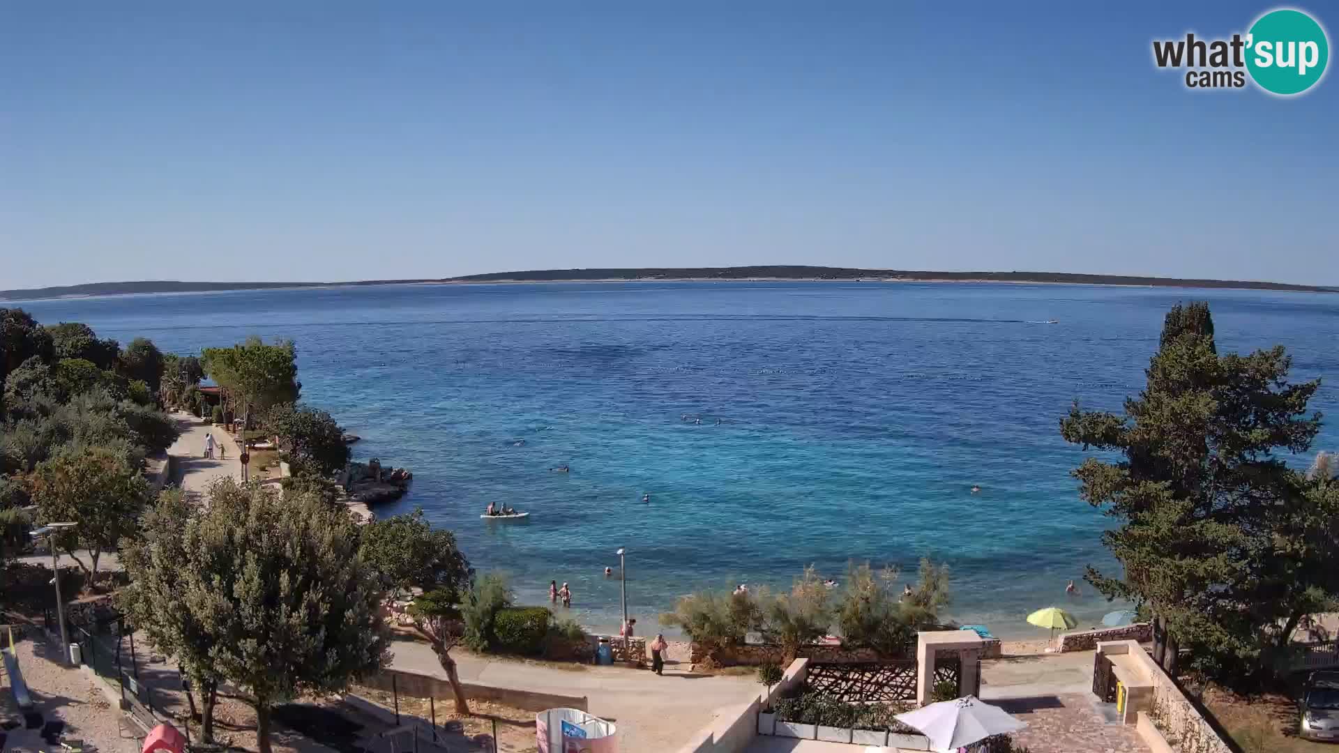 Webcam Plaža Male Mandre – Diretta dalla spiaggia sull’isola di Pag