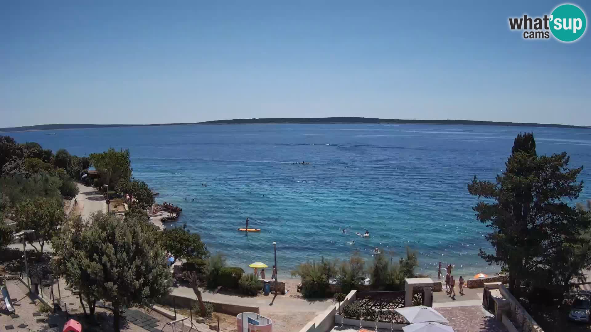 Webcam Plage Male Mandre – Vue en direct depuis l’île de Pag