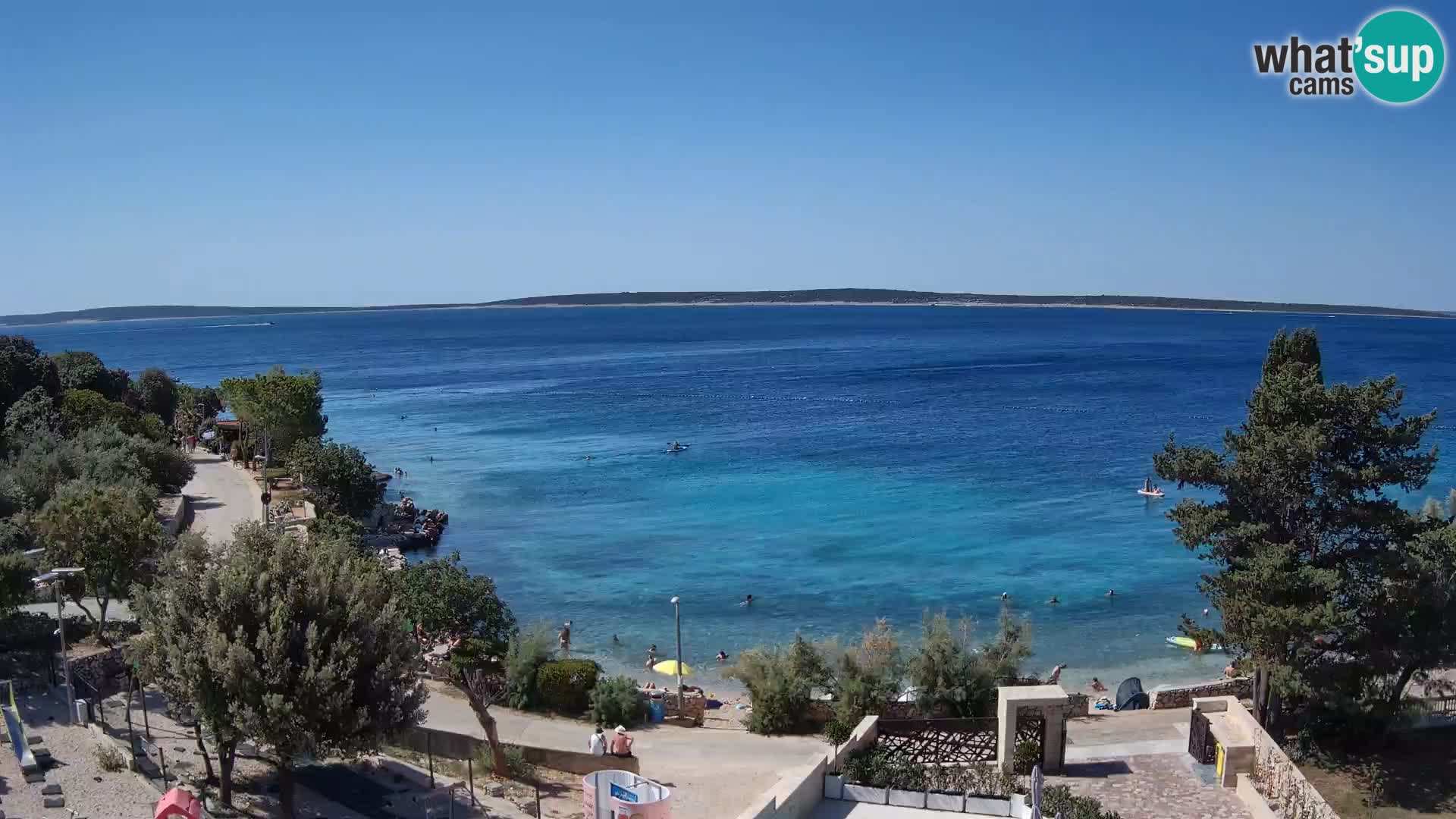 Spletna kamera Plaža Male Mandre – Pogled v živo z otoka Pag