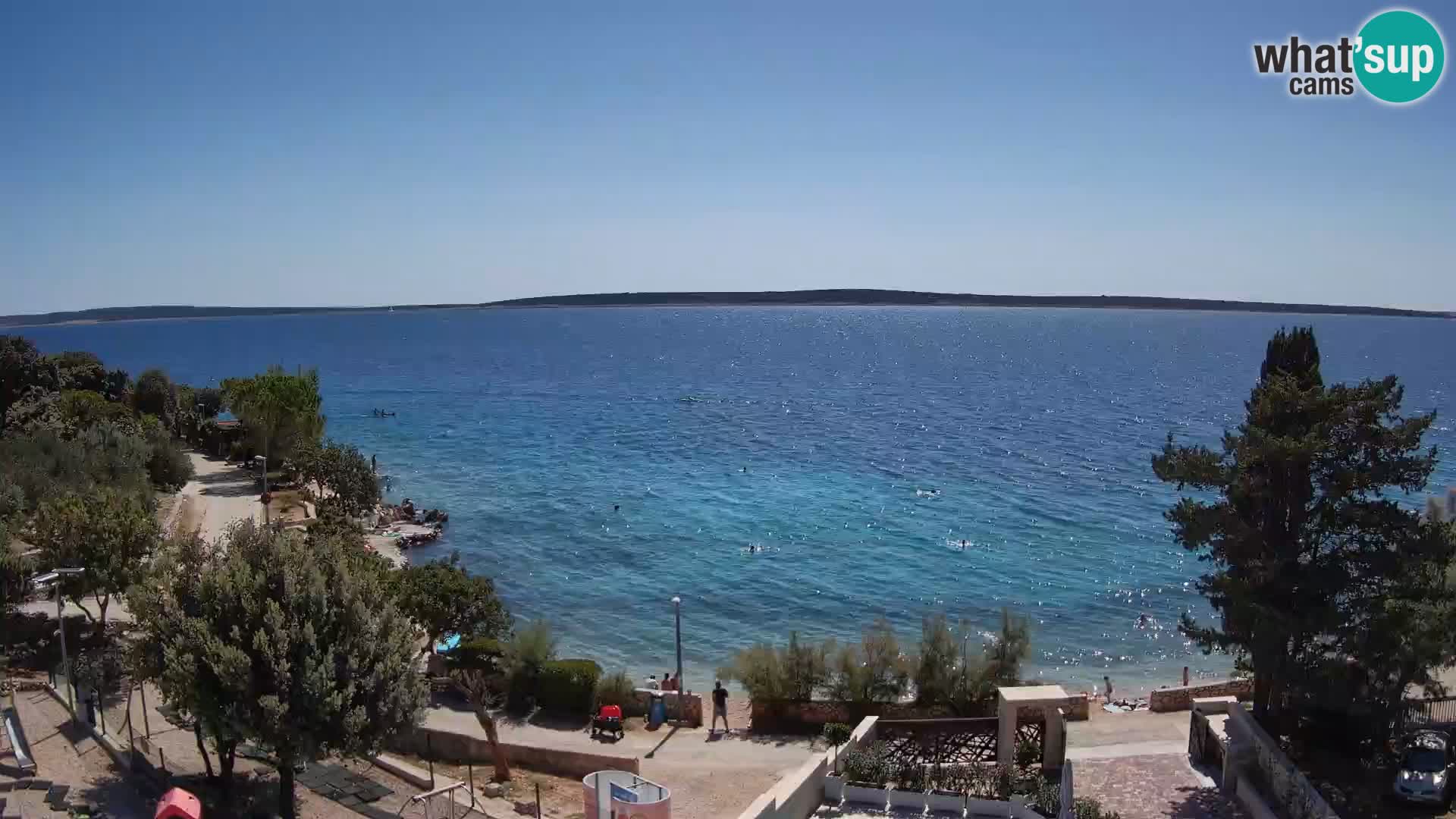 Webcam Plage Male Mandre – Vue en direct depuis l’île de Pag