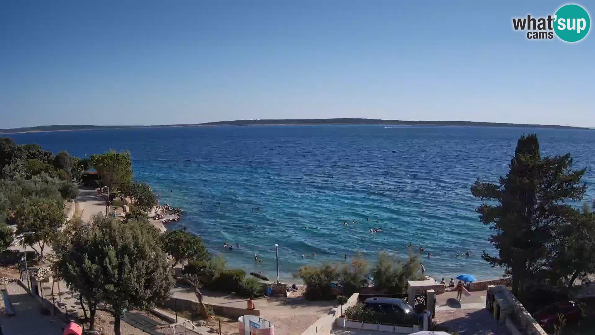 Webcam Strand Male Mandre – Liveblick von der Insel Pag