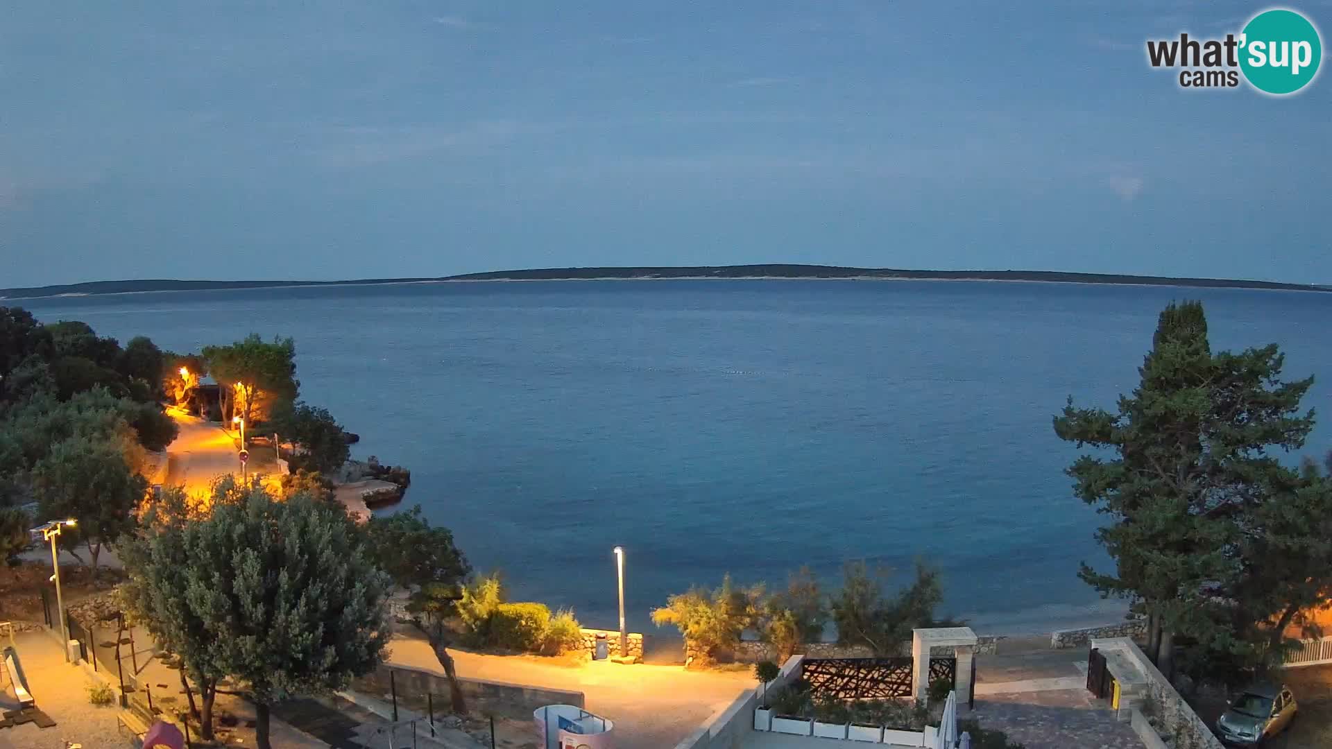 Webcam Plage Male Mandre – Vue en direct depuis l’île de Pag