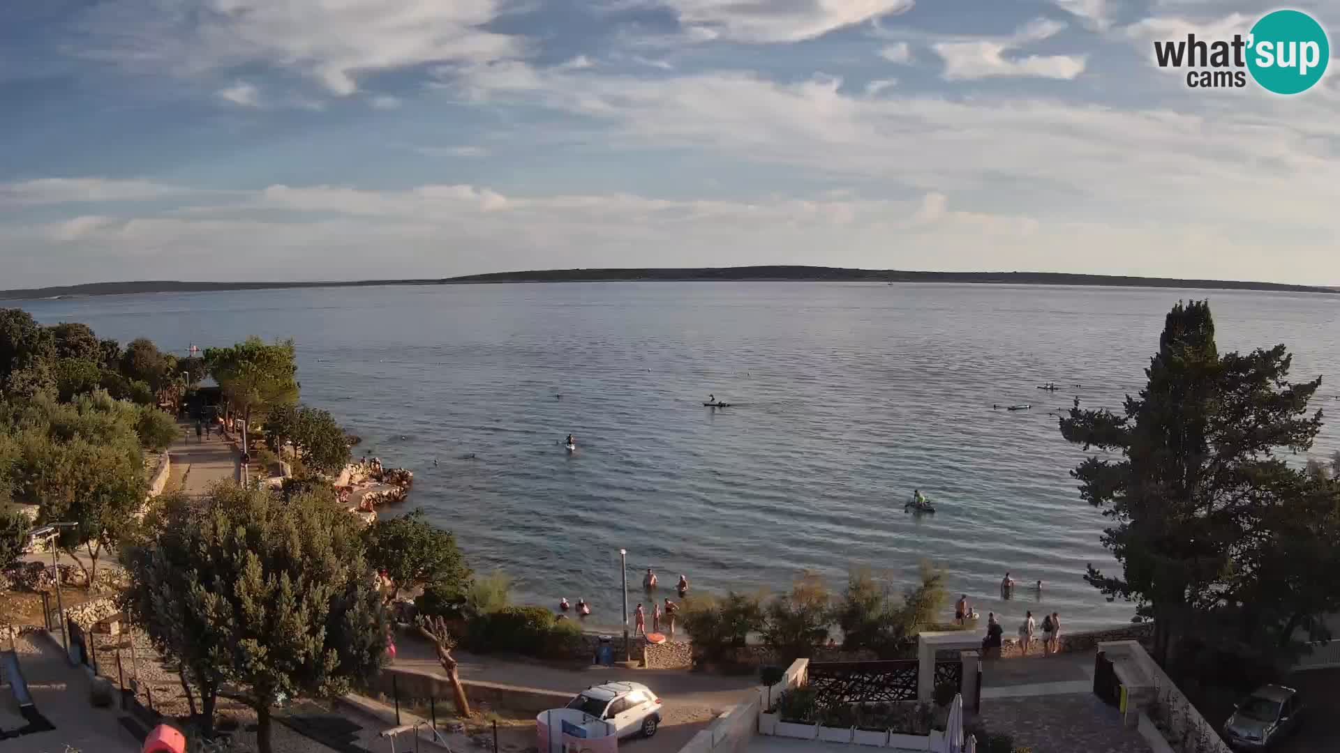 Web kamera Plaža Male Mandre – Pogled uživo s otoka Paga