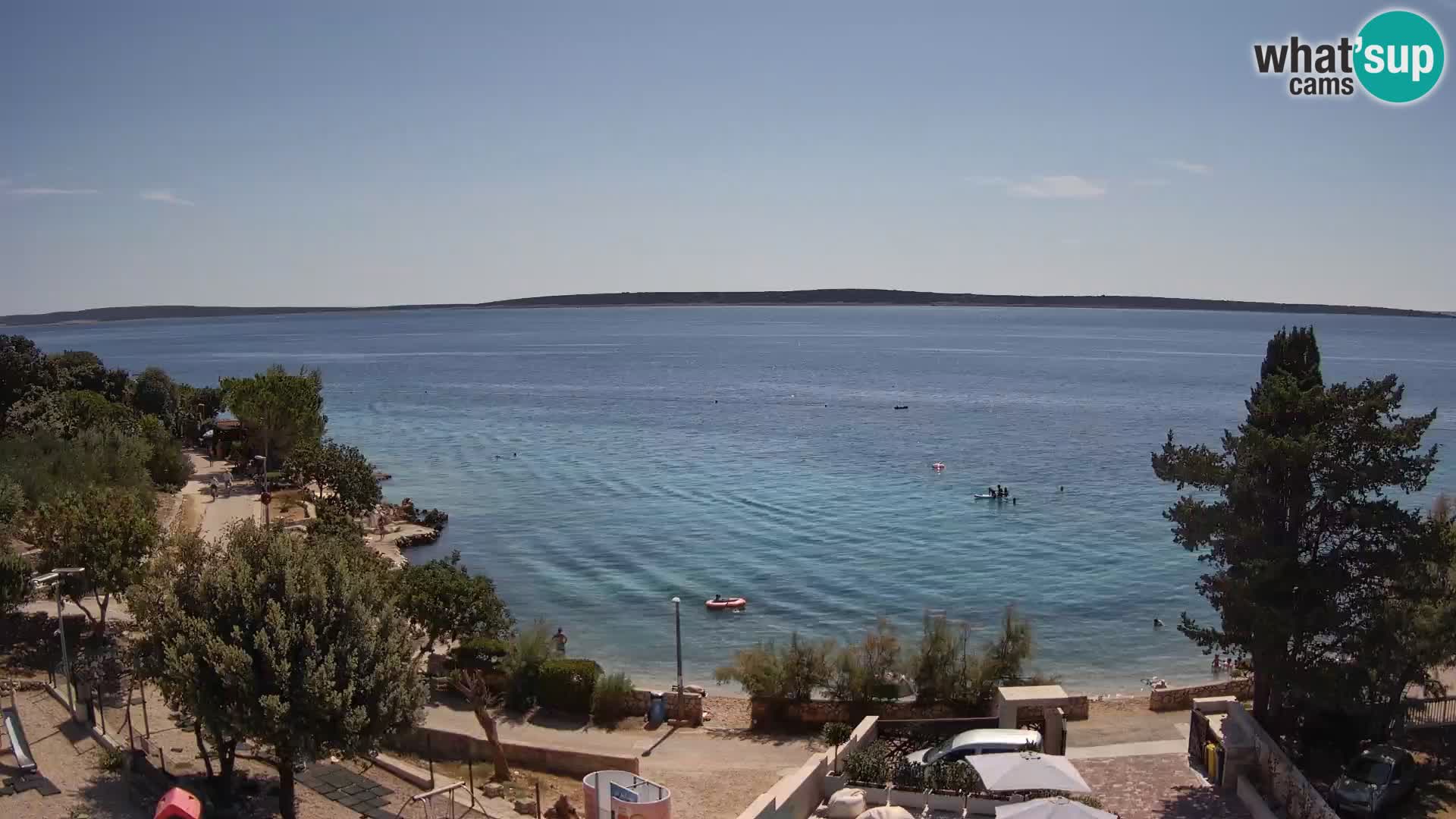 Webcam Plage Male Mandre – Vue en direct depuis l’île de Pag