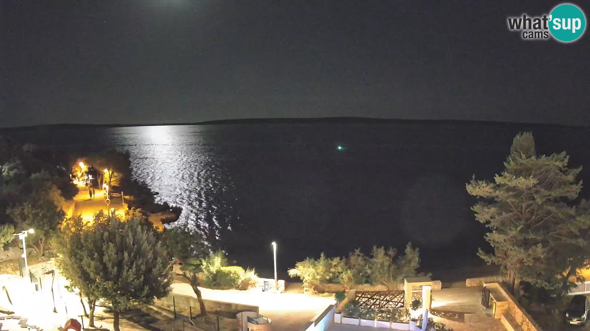 Web kamera Plaža Male Mandre – Pogled uživo s otoka Paga