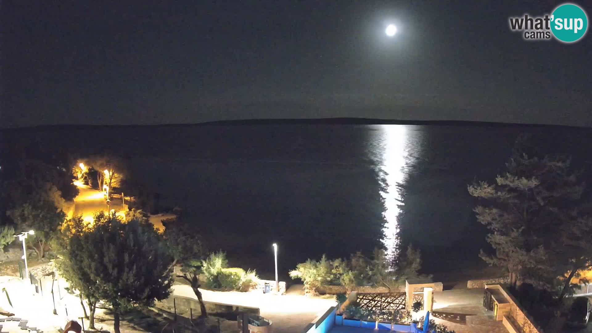 Webcam Plage Male Mandre – Vue en direct depuis l’île de Pag