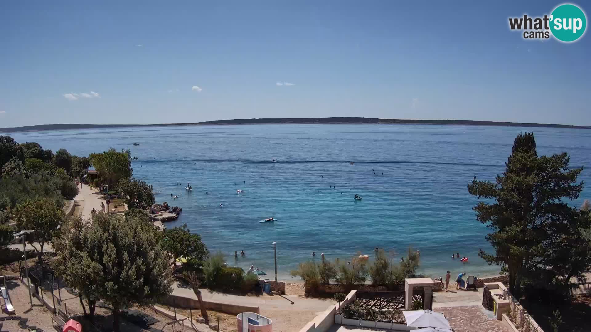Webcam Strand Male Mandre – Liveblick von der Insel Pag