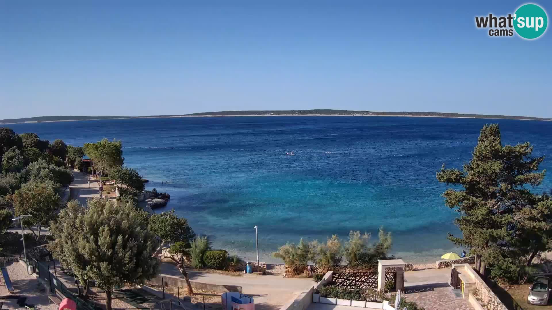 Webcam Strand Male Mandre – Liveblick von der Insel Pag
