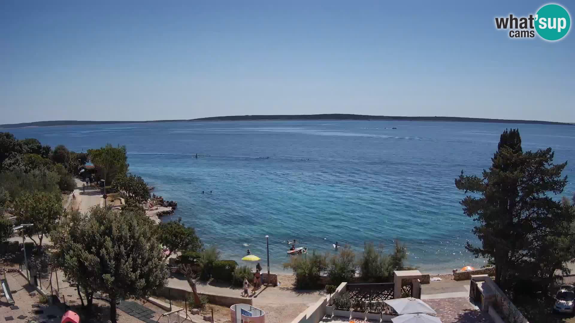 Webcam Plage Male Mandre – Vue en direct depuis l’île de Pag