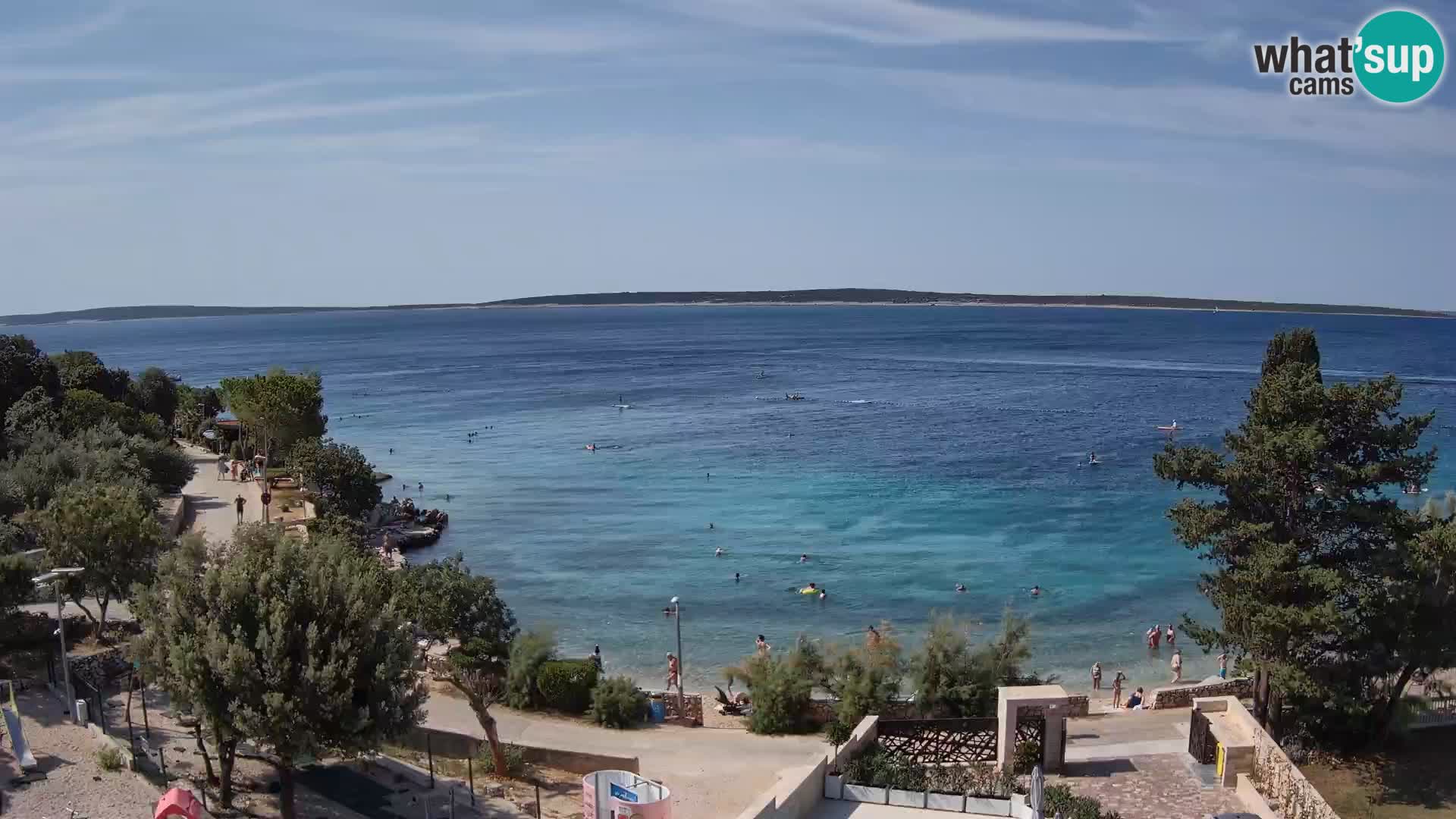 Web kamera Plaža Male Mandre – Pogled uživo s otoka Paga