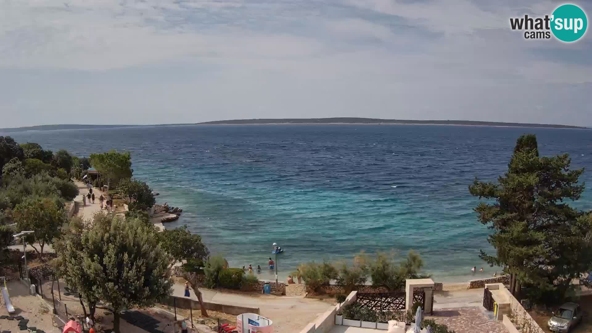 Spletna kamera Plaža Male Mandre – Pogled v živo z otoka Pag