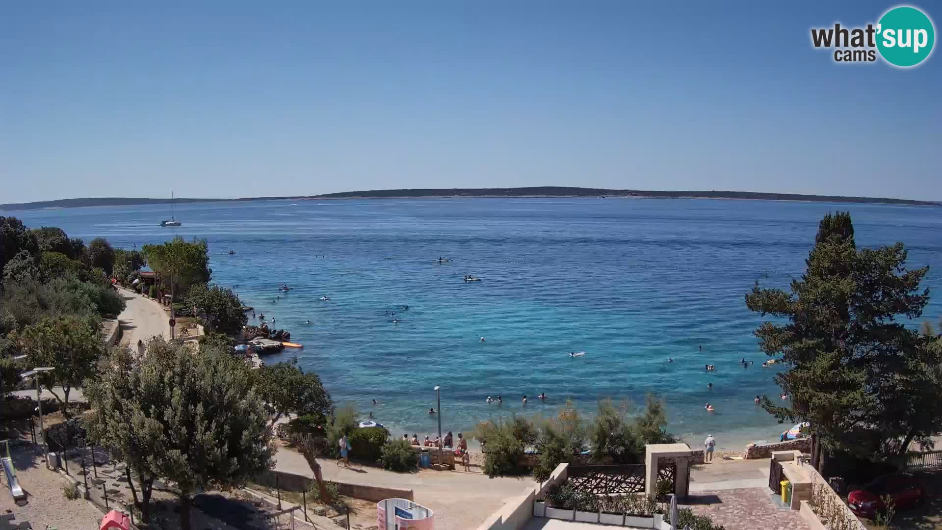 Webcam Strand Male Mandre – Liveblick von der Insel Pag