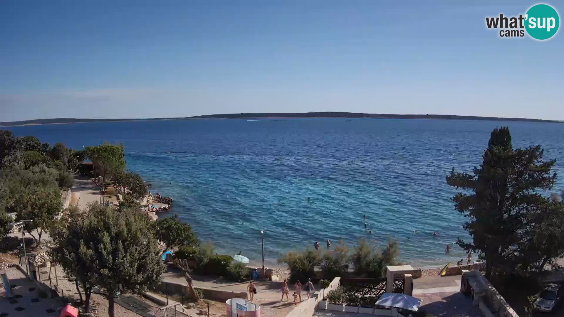 Webcam Plage Male Mandre – Vue en direct depuis l’île de Pag