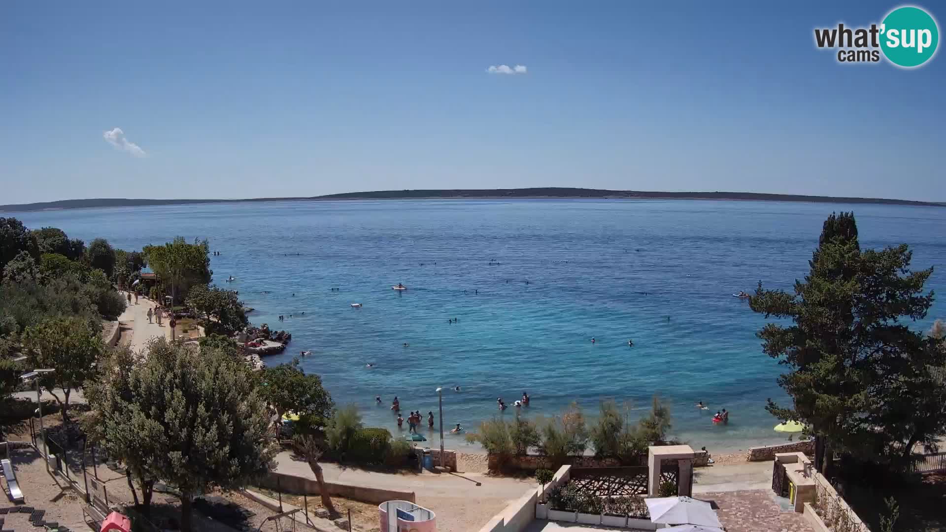 Webcam Strand Male Mandre – Liveblick von der Insel Pag