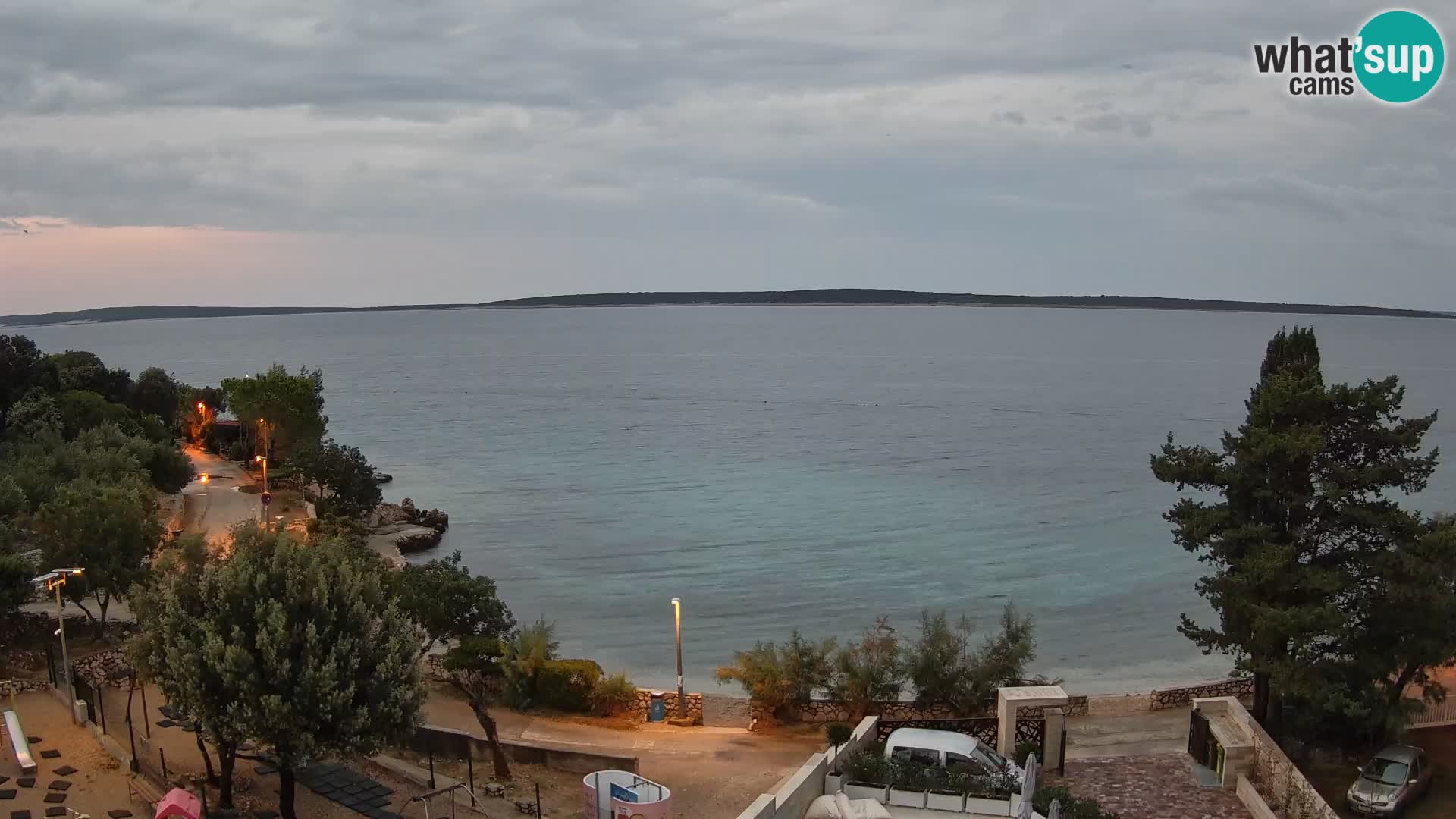 Webcam Plage Male Mandre – Vue en direct depuis l’île de Pag