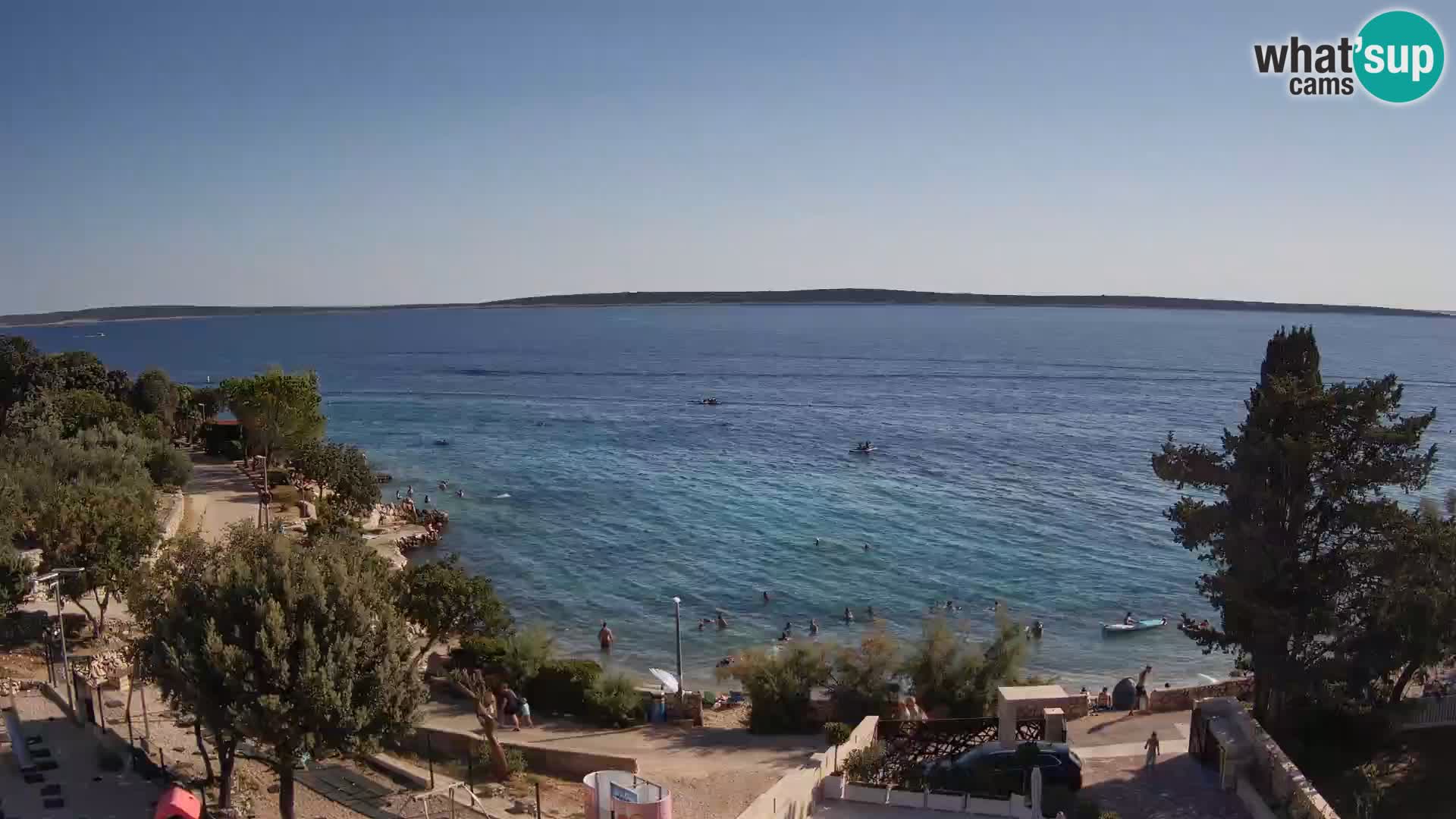 Webcam Plage Male Mandre – Vue en direct depuis l’île de Pag