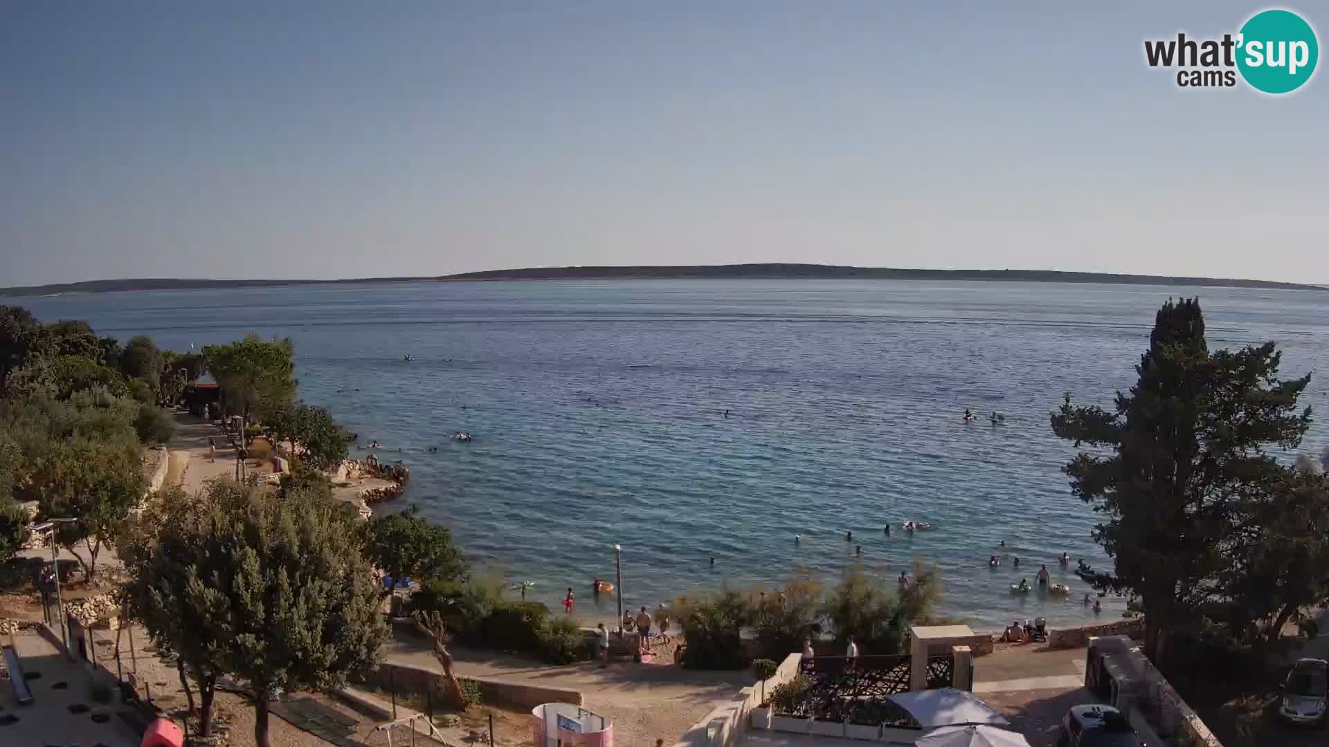Web kamera Plaža Male Mandre – Pogled uživo s otoka Paga