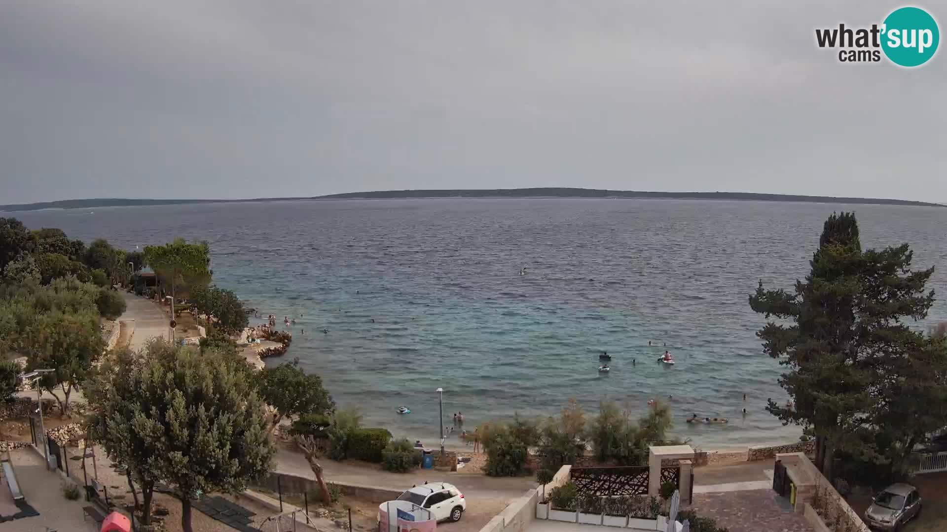 Webcam Plage Male Mandre – Vue en direct depuis l’île de Pag