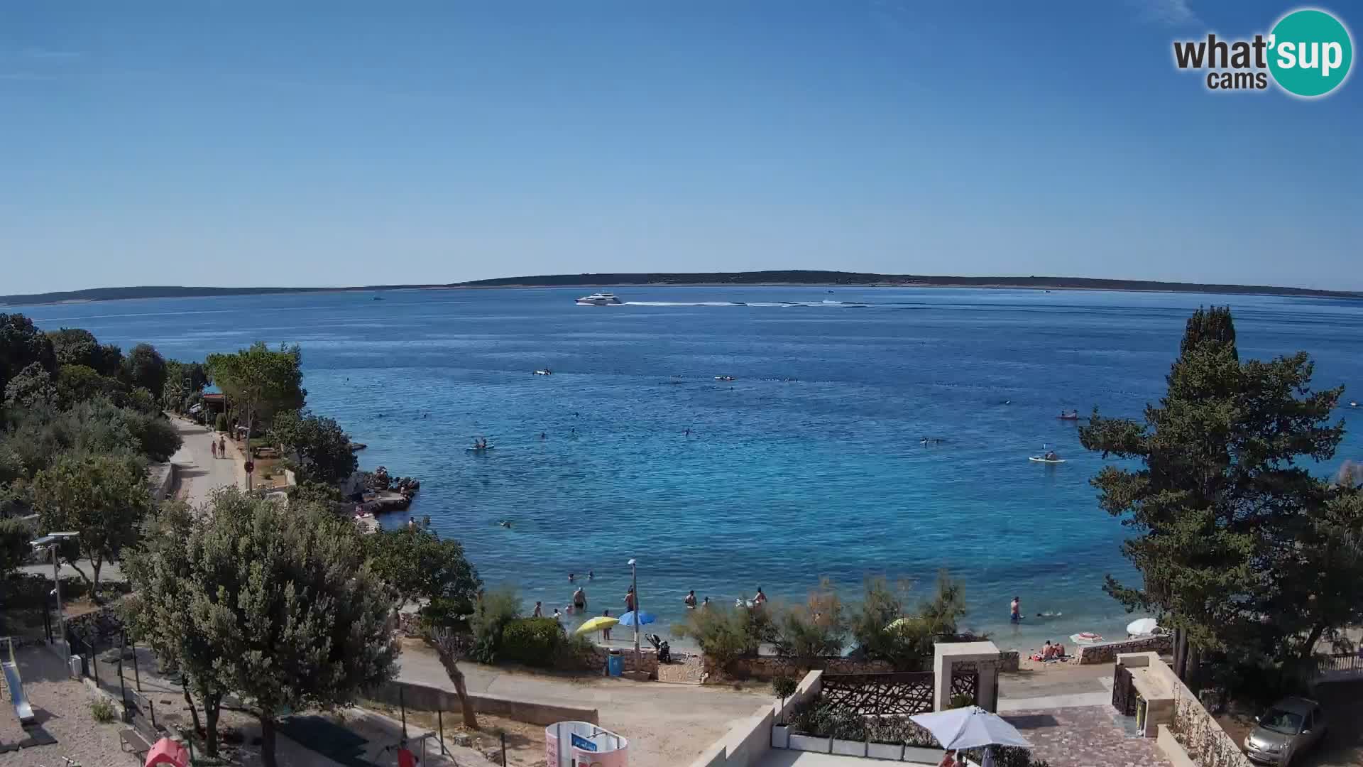 Webcam Plage Male Mandre – Vue en direct depuis l’île de Pag