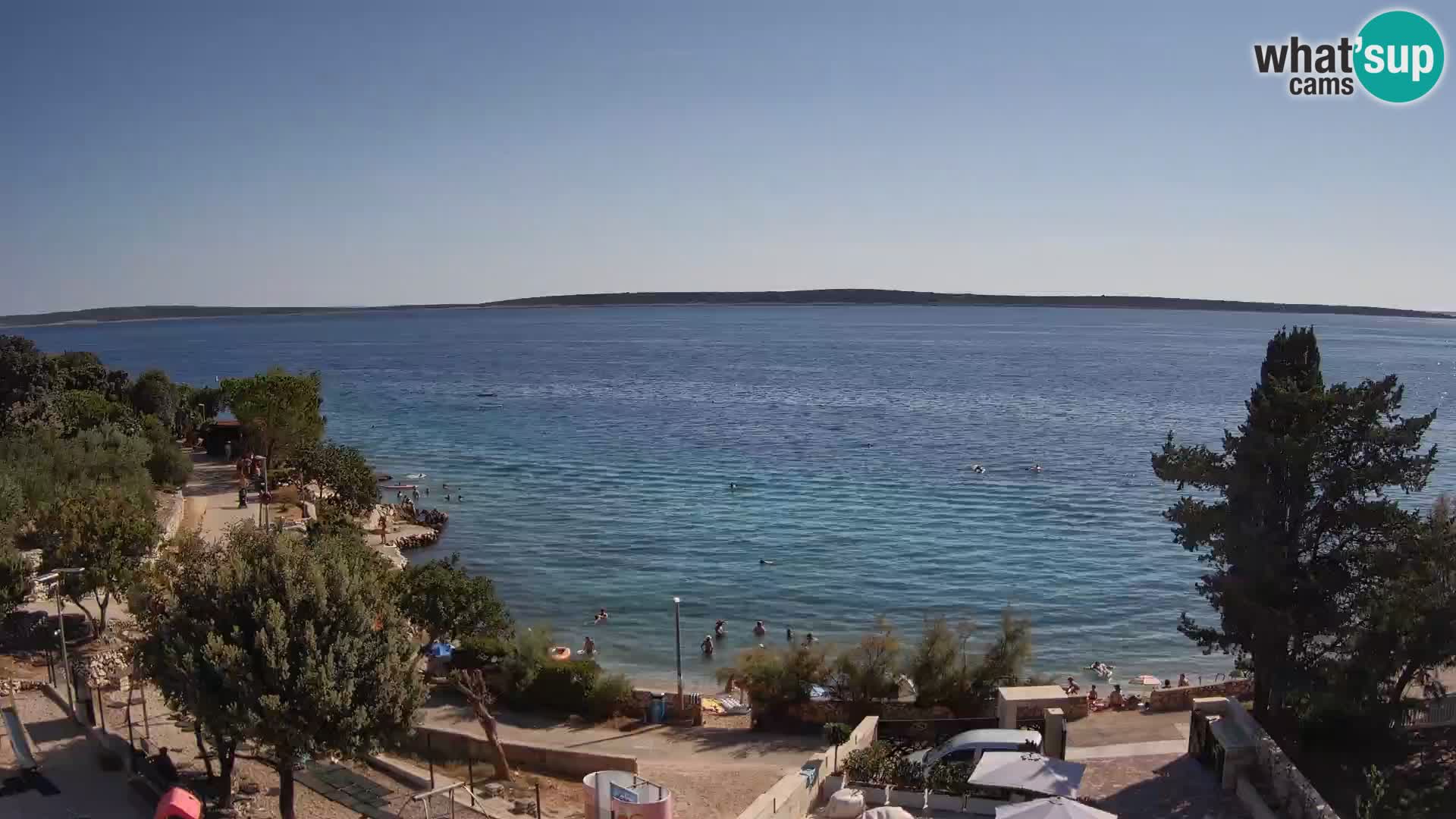 Webcam Plage Male Mandre – Vue en direct depuis l’île de Pag
