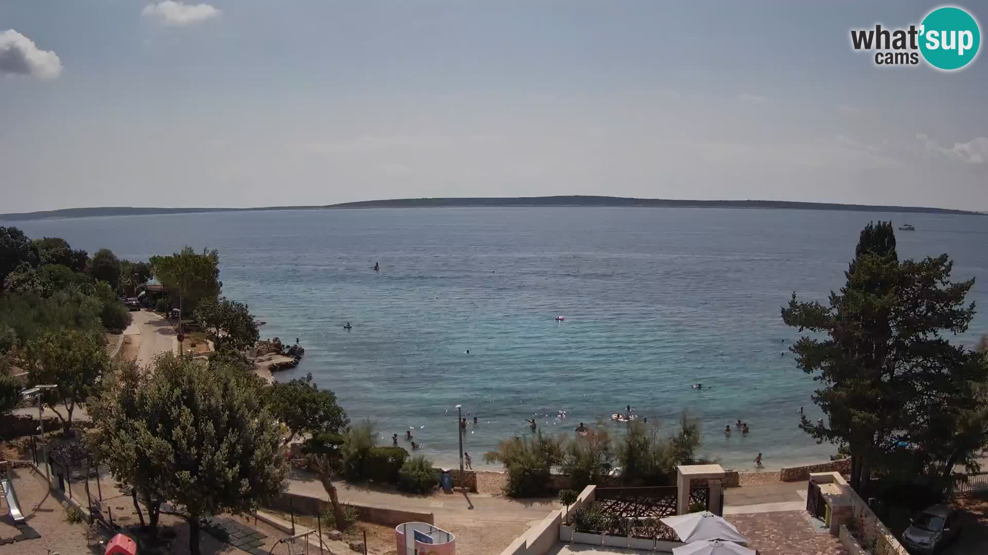 Webcam Plage Male Mandre – Vue en direct depuis l’île de Pag