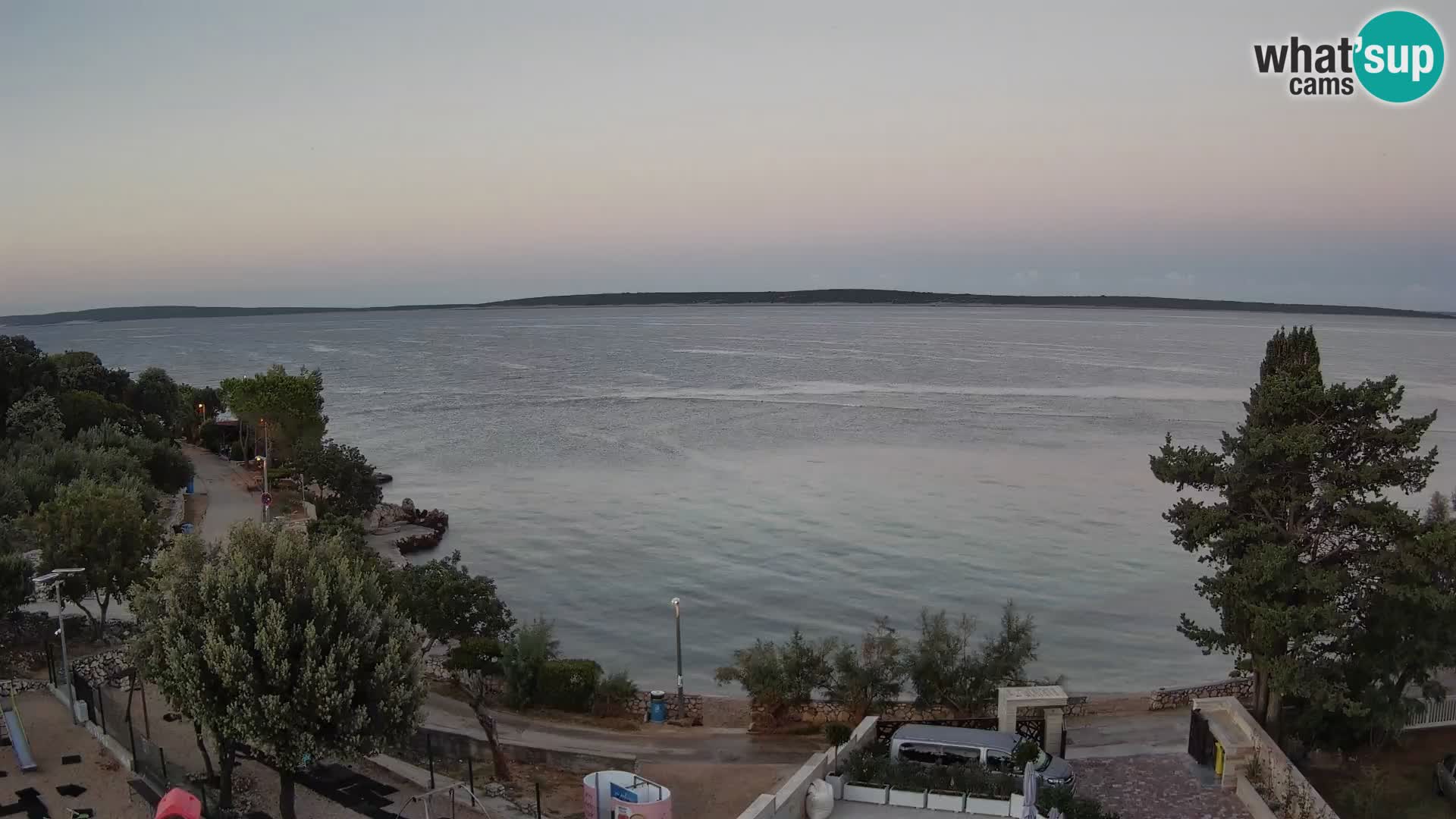 Webcam Plage Male Mandre – Vue en direct depuis l’île de Pag