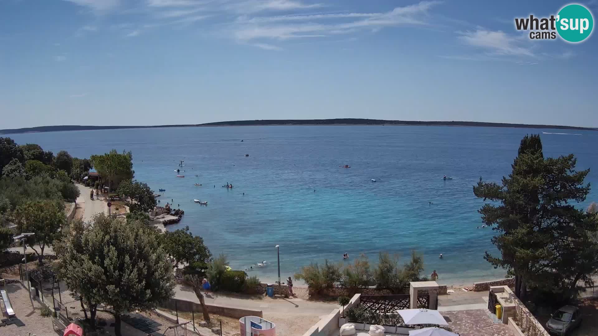 Webcam Plage Male Mandre – Vue en direct depuis l’île de Pag