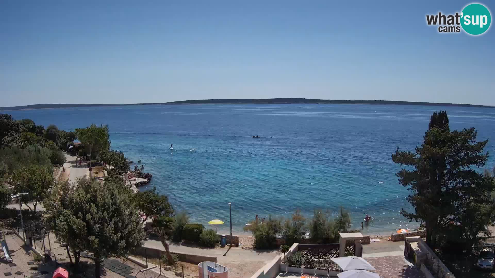 Webcam Plage Male Mandre – Vue en direct depuis l’île de Pag