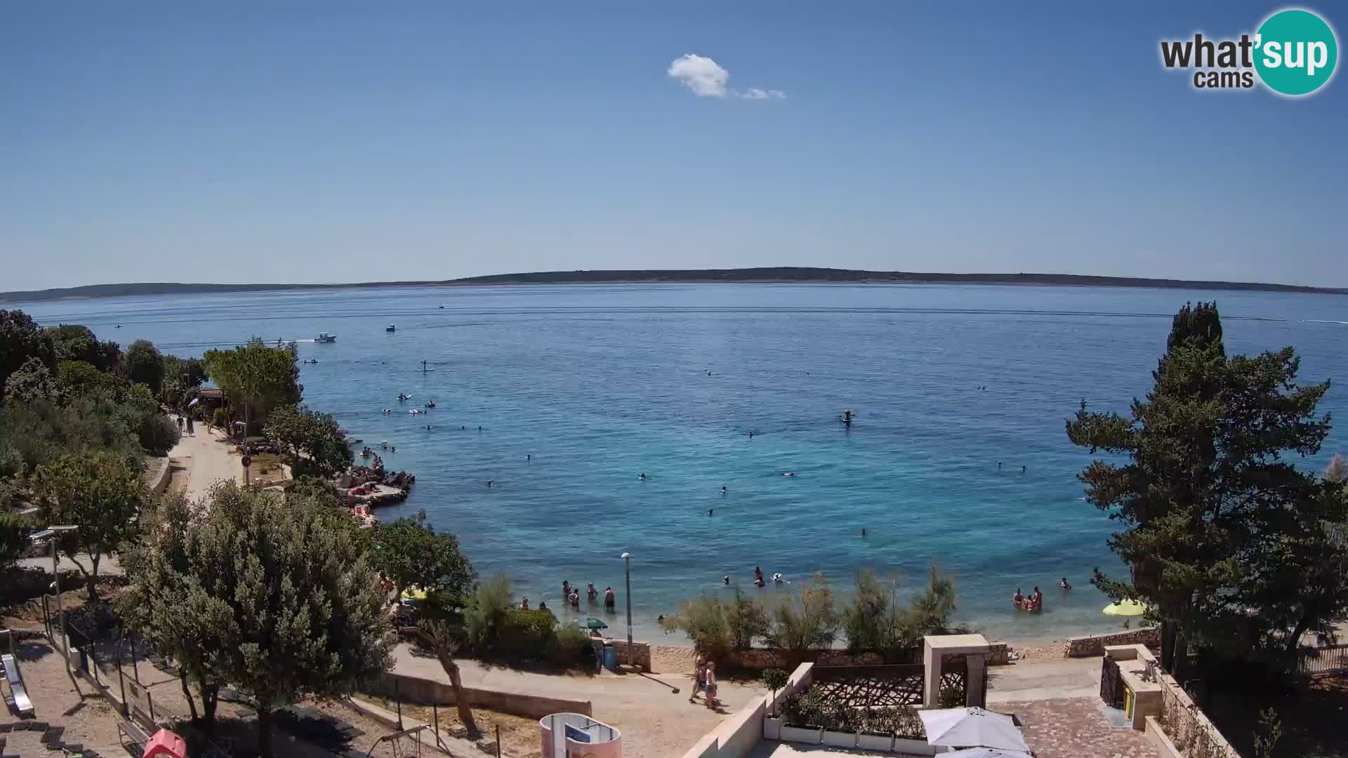Webcam Plage Male Mandre – Vue en direct depuis l’île de Pag