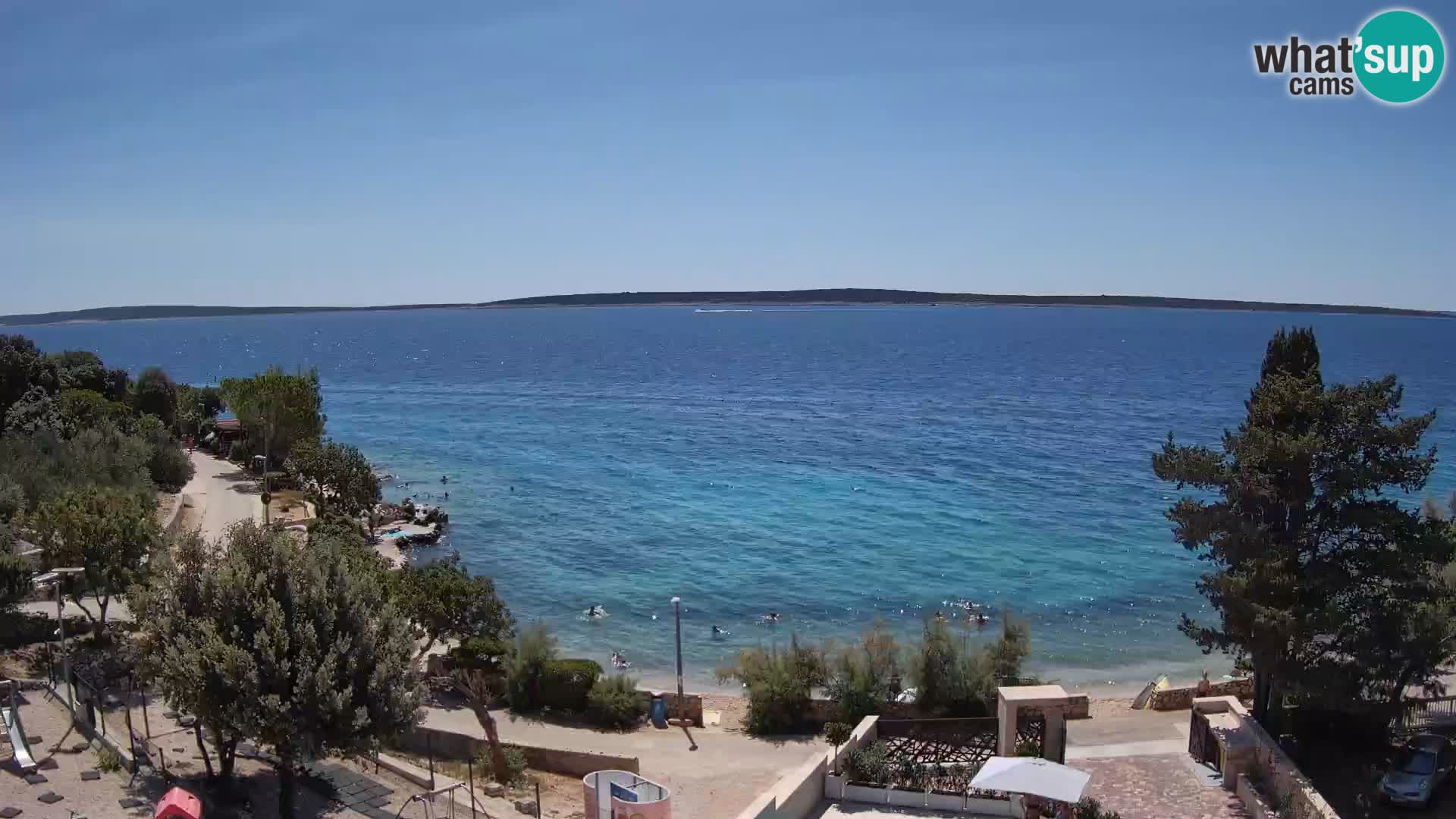 Webcam Plage Male Mandre – Vue en direct depuis l’île de Pag