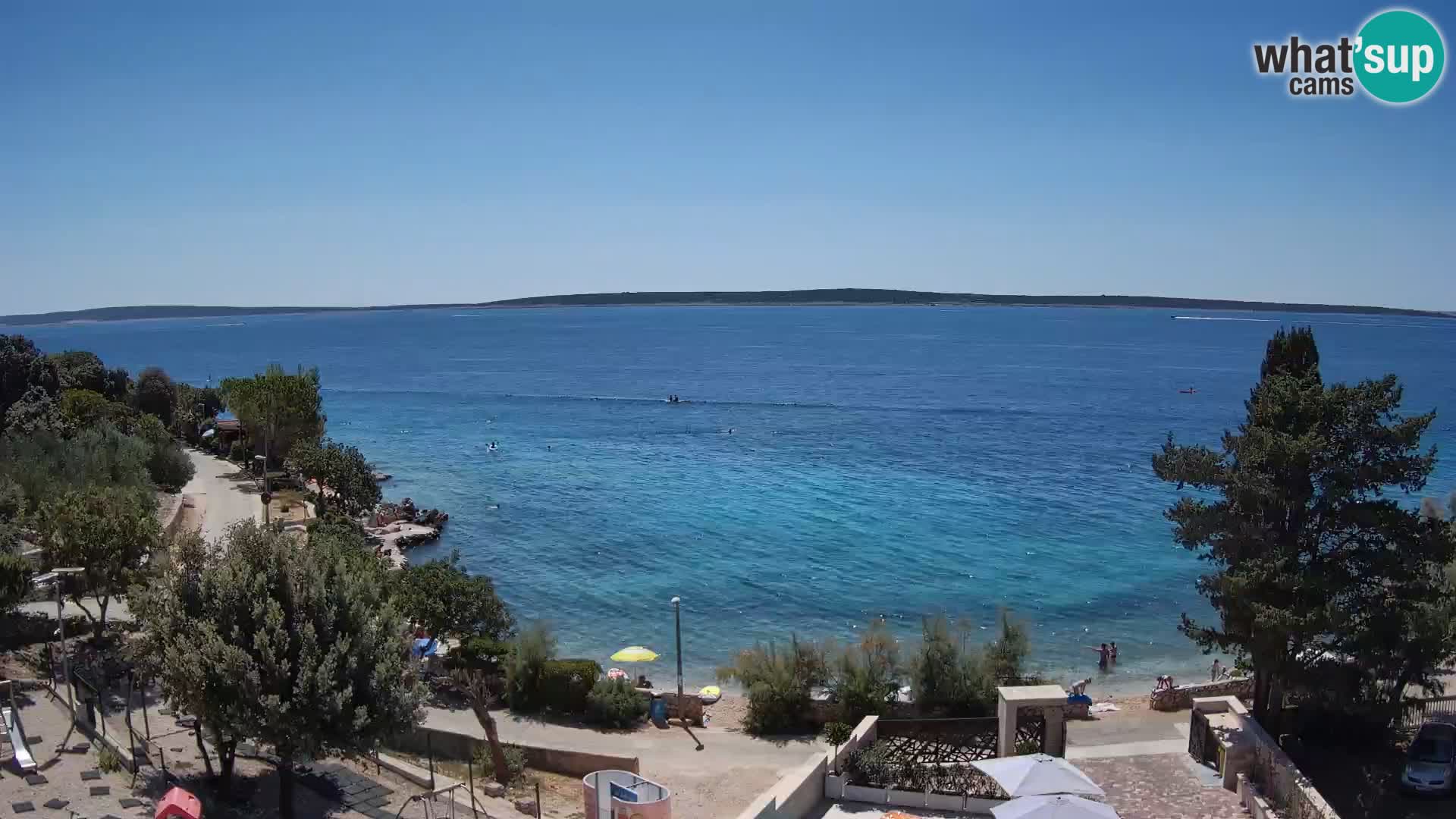 Webcam Plage Male Mandre – Vue en direct depuis l’île de Pag
