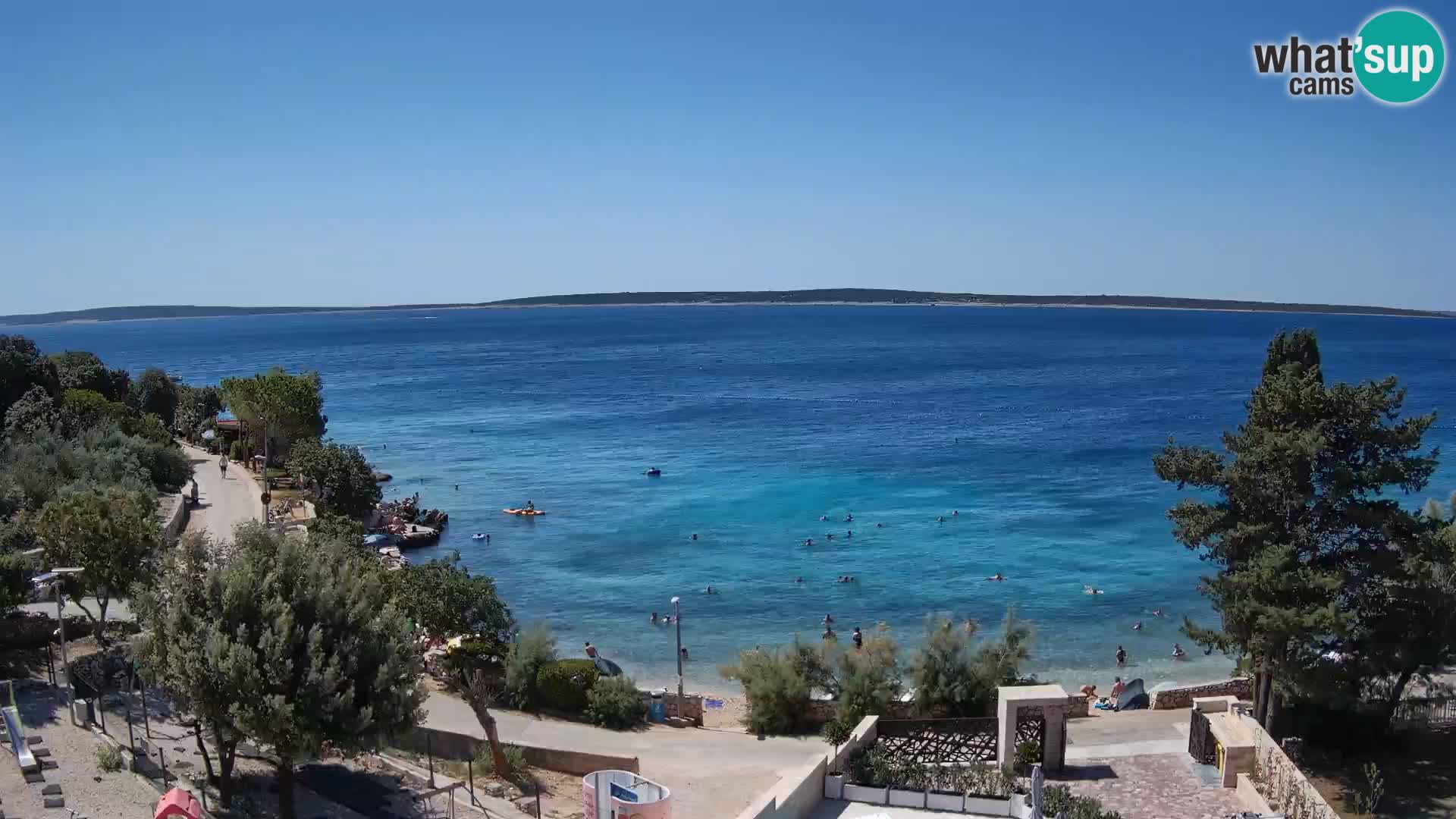 Webcam Plage Male Mandre – Vue en direct depuis l’île de Pag