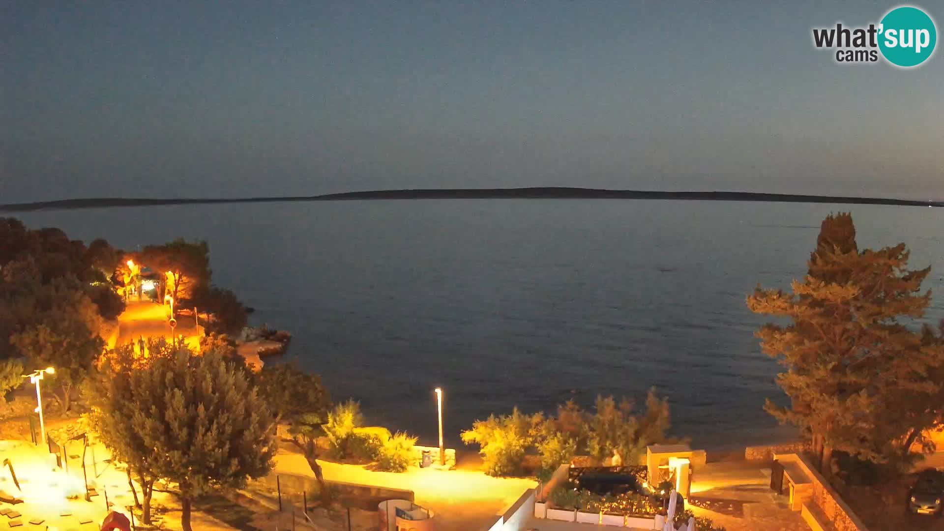 Webcam Plage Male Mandre – Vue en direct depuis l’île de Pag