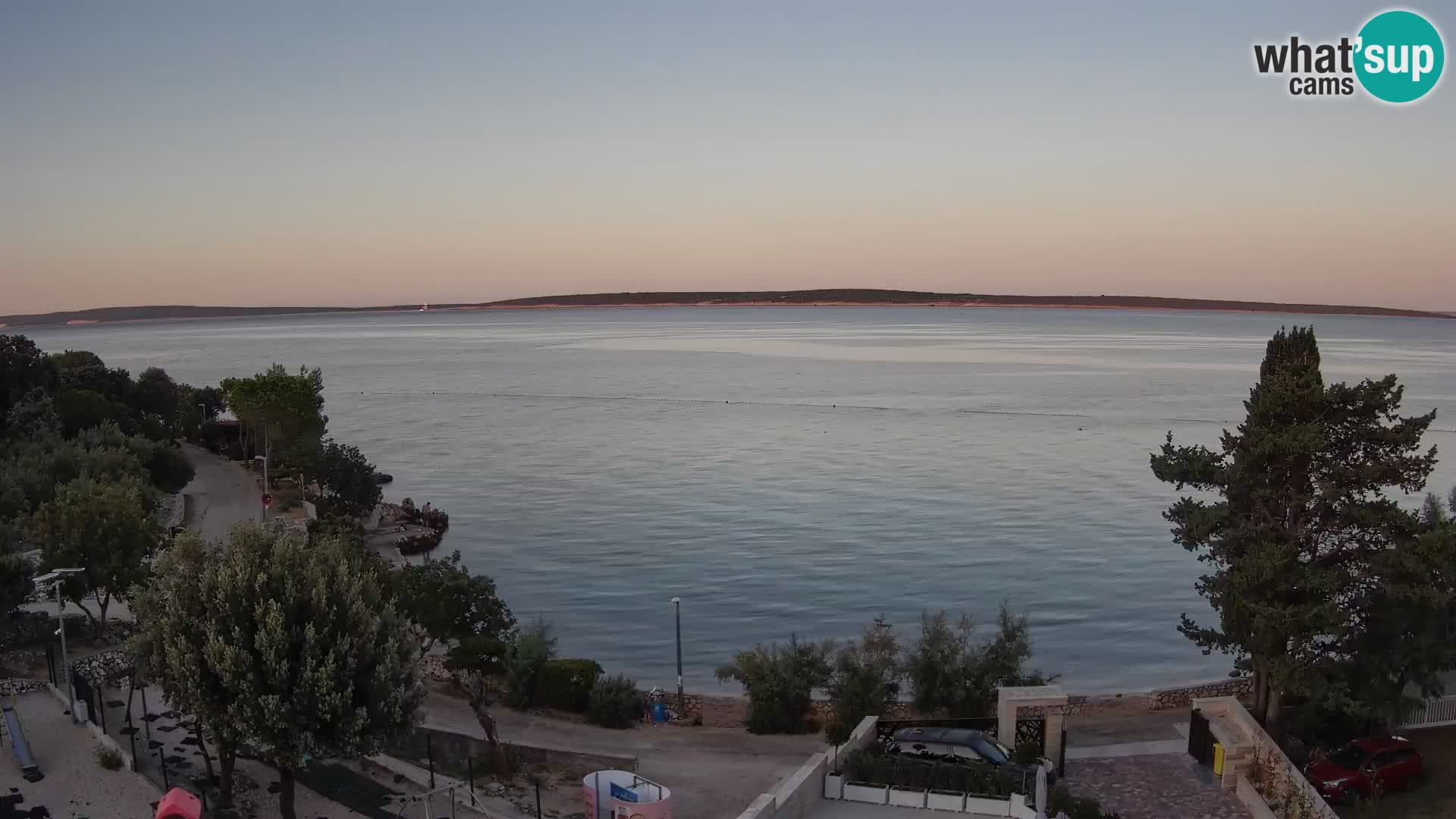 Webcam Plage Male Mandre – Vue en direct depuis l’île de Pag