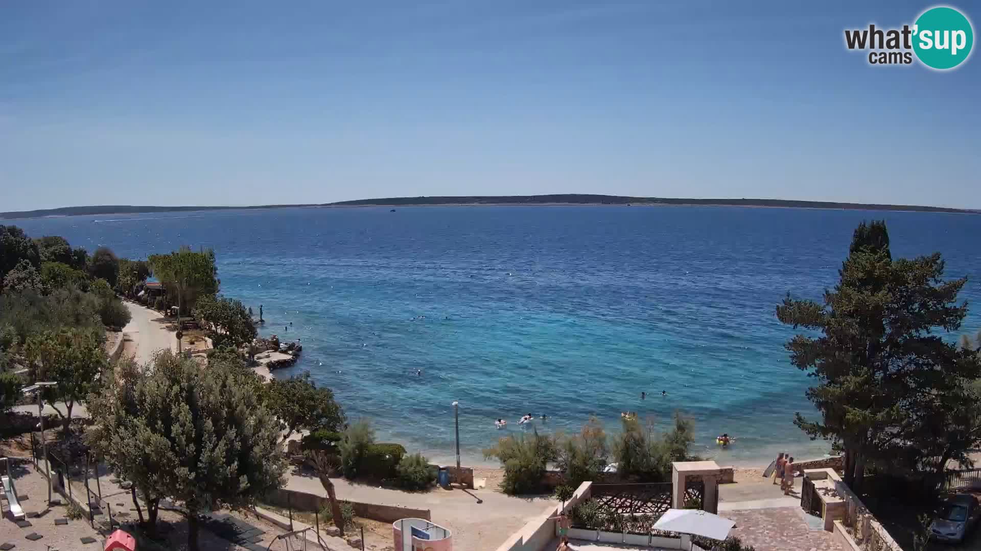 Webcam Strand Male Mandre – Liveblick von der Insel Pag