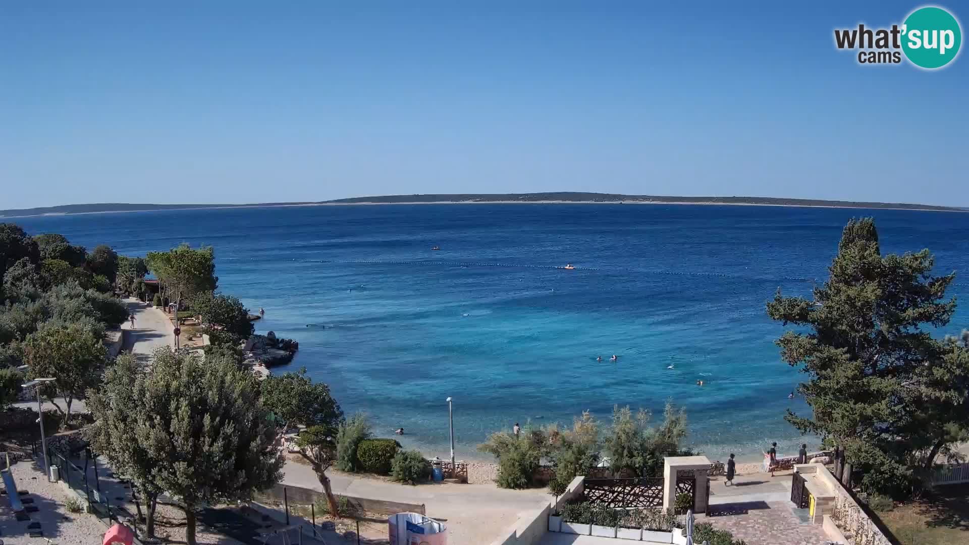 Webcam Plage Male Mandre – Vue en direct depuis l’île de Pag