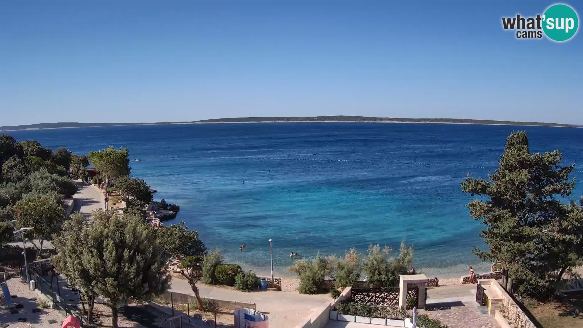 Webcam Plaža Male Mandre – Diretta dalla spiaggia sull’isola di Pag
