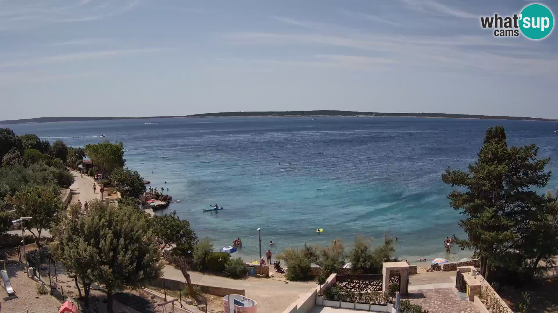 Webcam Plage Male Mandre – Vue en direct depuis l’île de Pag