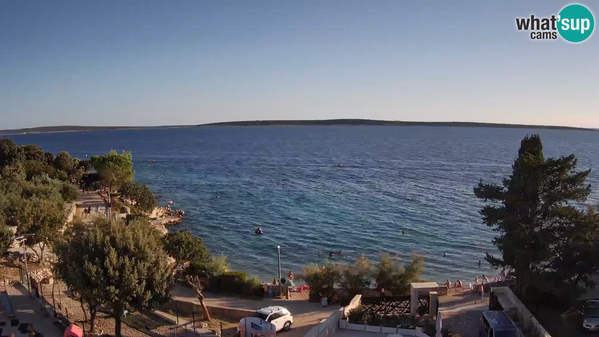 Webcam Plage Male Mandre – Vue en direct depuis l’île de Pag